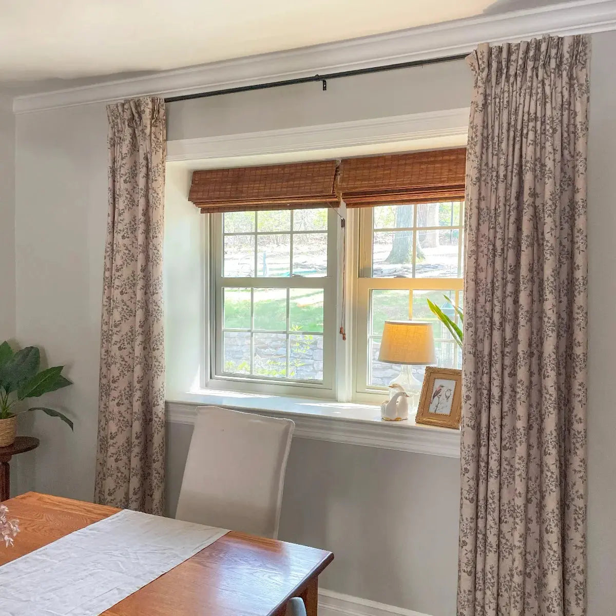 Elegant Sara Le Print Linen Drapery Pleated Curtains - Soft Textured Window Treatments for Living Room & Bedroom Decor