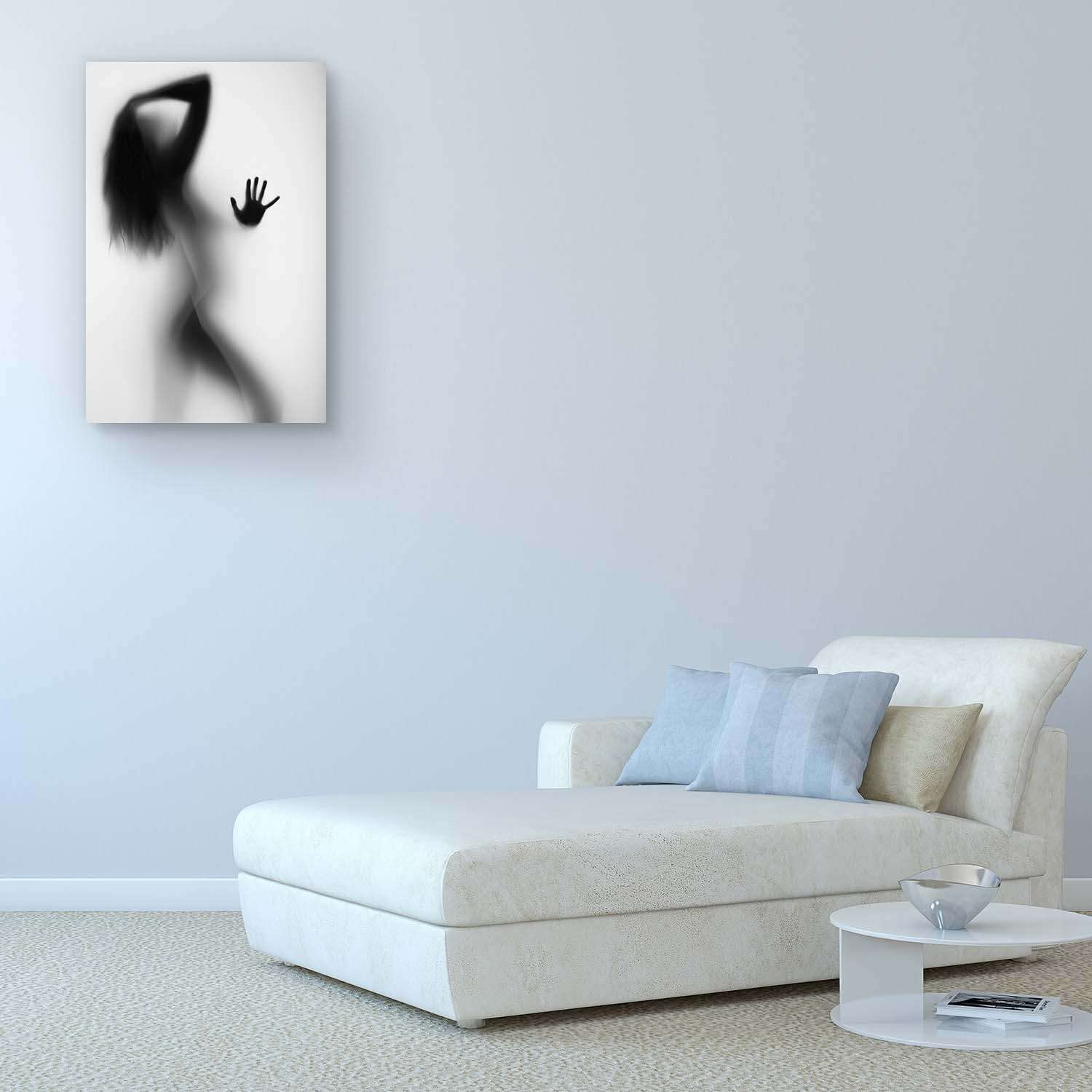 Startonight Black & White Fantasy Wall Art - Sensual Silhouette of Woman in Shower Canvas Print, 24x36 Inch Framed Painting for Bedroom Decor | Modern Bathroom Art & Living Room Wall Decor