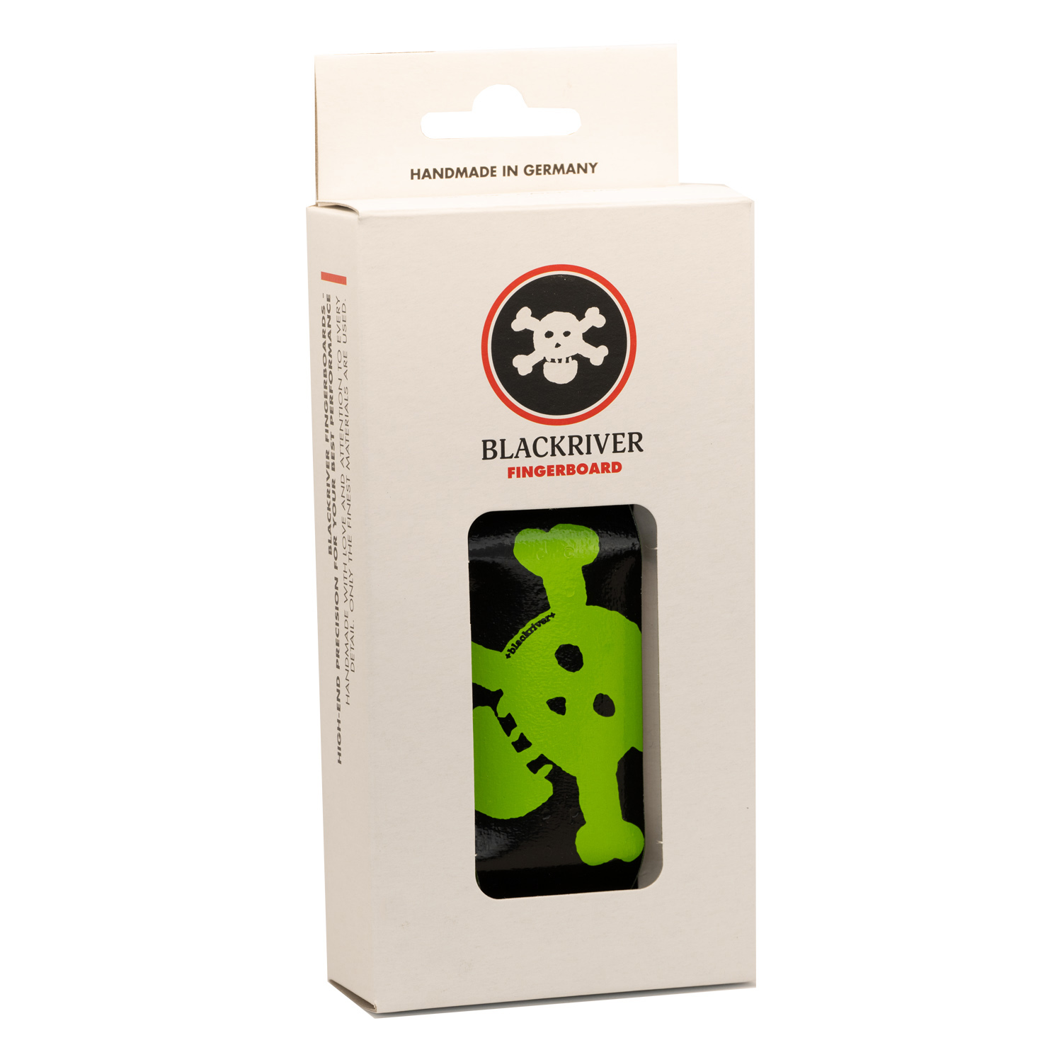 Blackriver Fingerboard Deck - Green Skull Design | Professional Finger Skateboard for Tricks & Stunts | Perfect for Skateboard Enthusiasts & Collectors