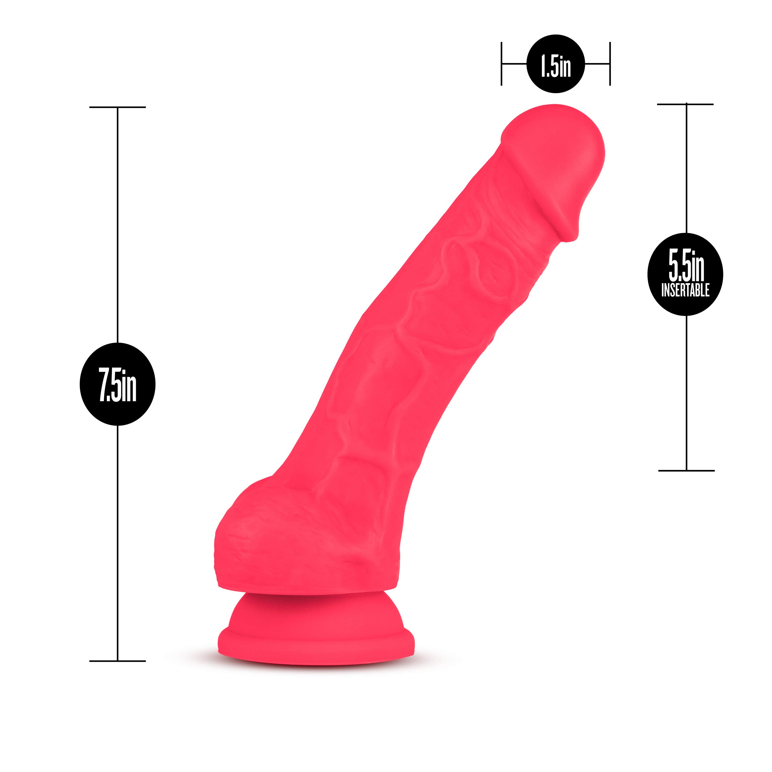 Blush Novelties Ruse 7.5 Inch Thick Silicone Dildo with Suction Cup | Girthy Strap-On Compatible Sex Toy for Women & Couples | Perfect for Solo Play, Couples Bonding & Harness Use