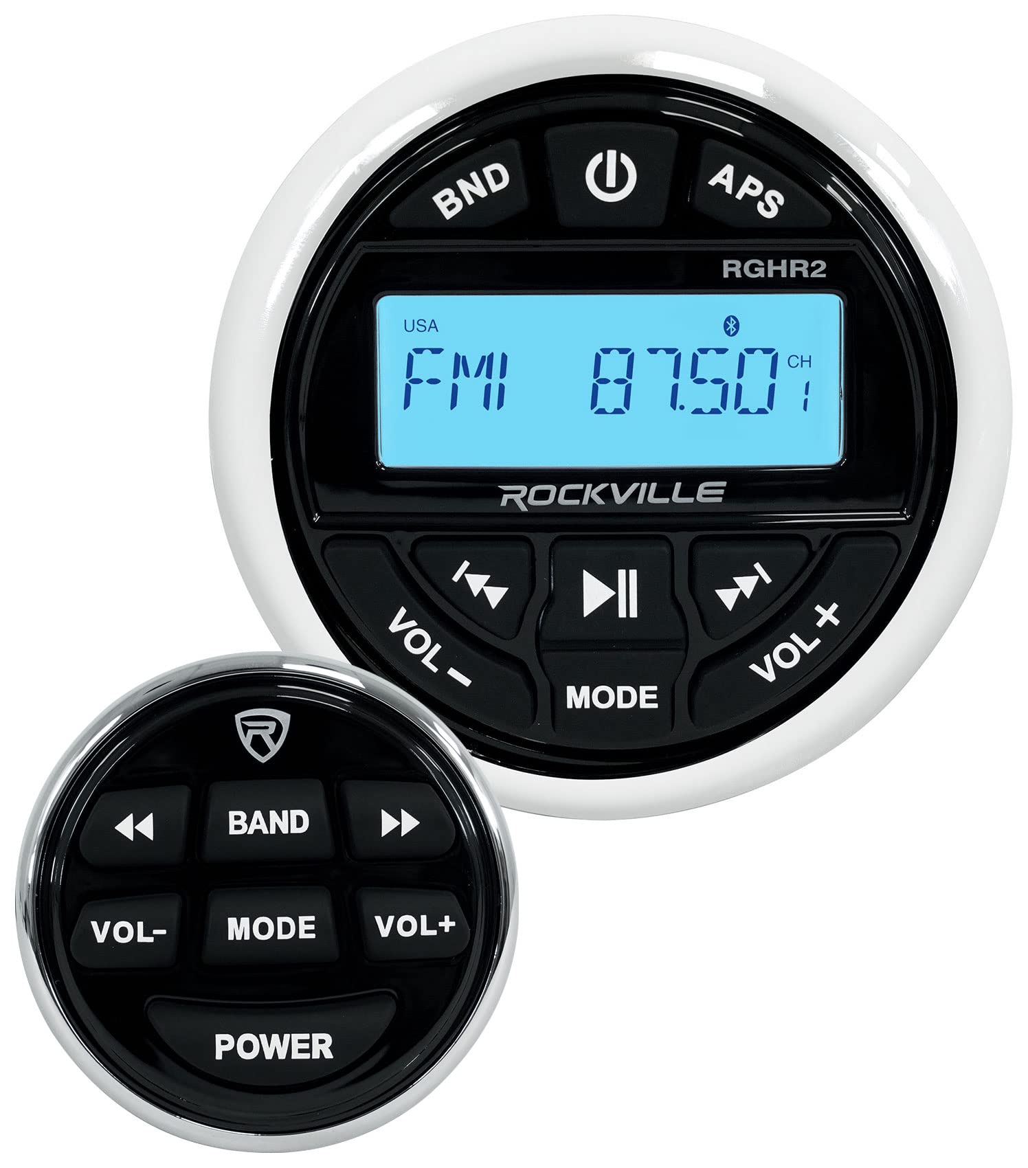 Rockville RGHR2 Marine Gauge Receiver with Bluetooth & 4 MB Quart NF1-116B 6.5