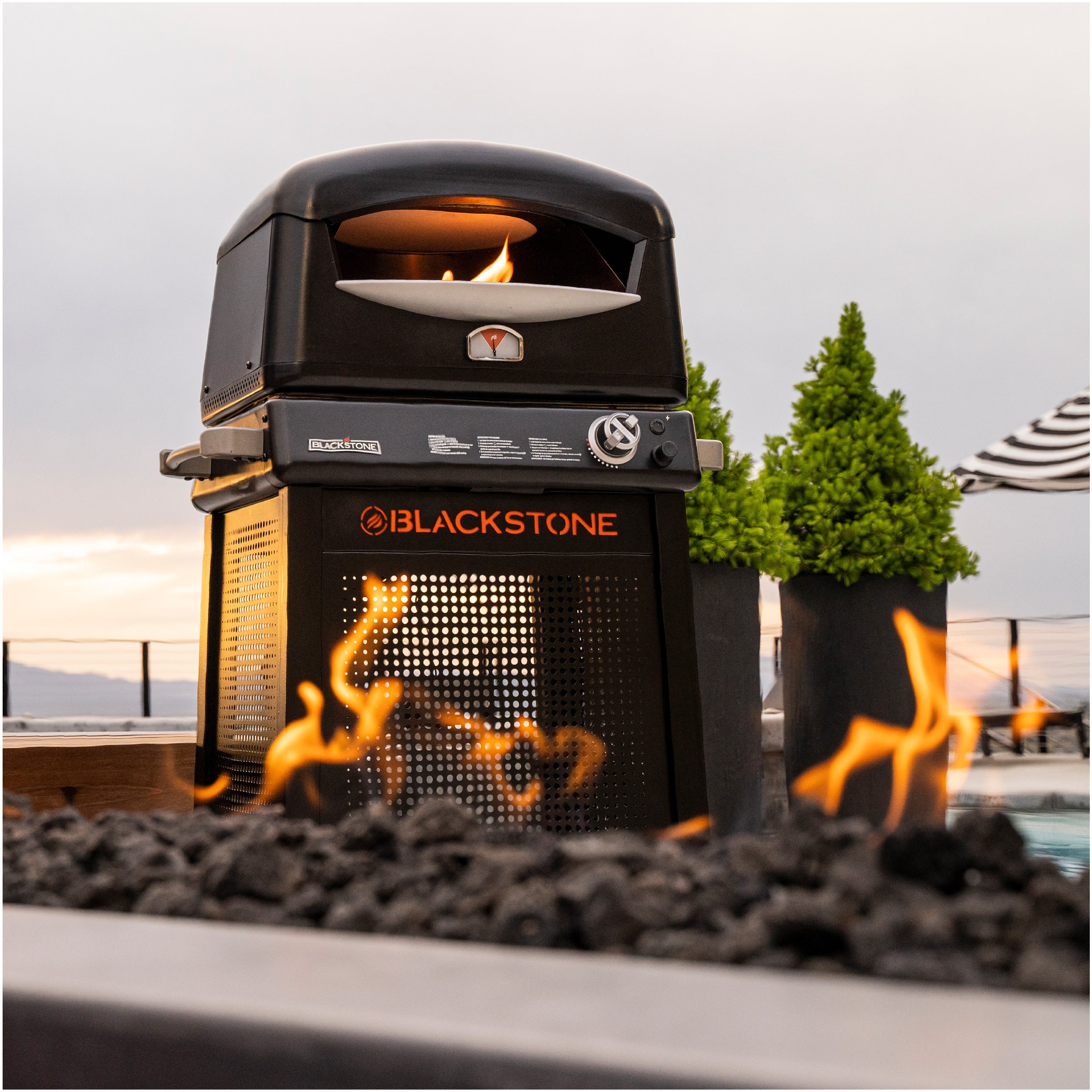 Portable Outdoor Pizza Oven with Stainless Steel Mobile Cart - Perfect for Backyard, Camping & Tailgating Parties