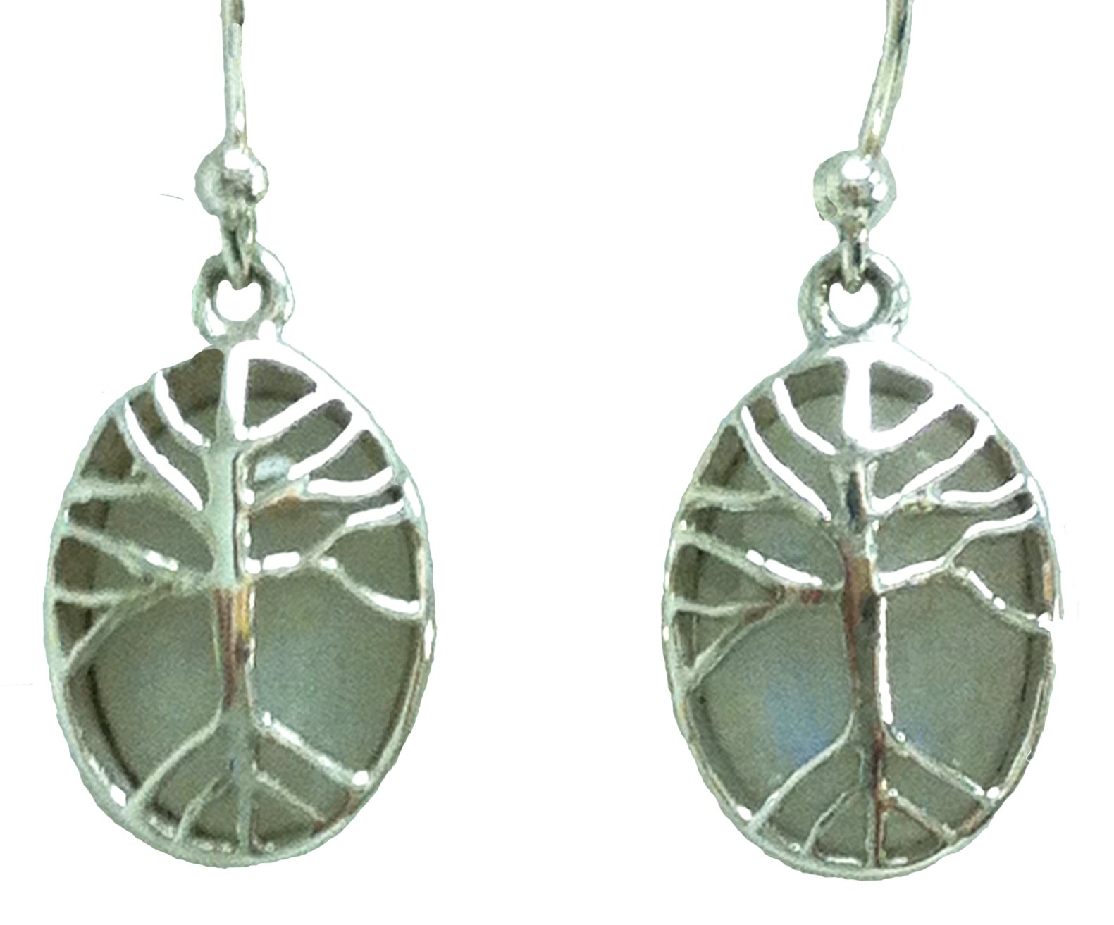Sterling Silver Tree of Life Earrings with Moonstone - Boho Jewelry for Women