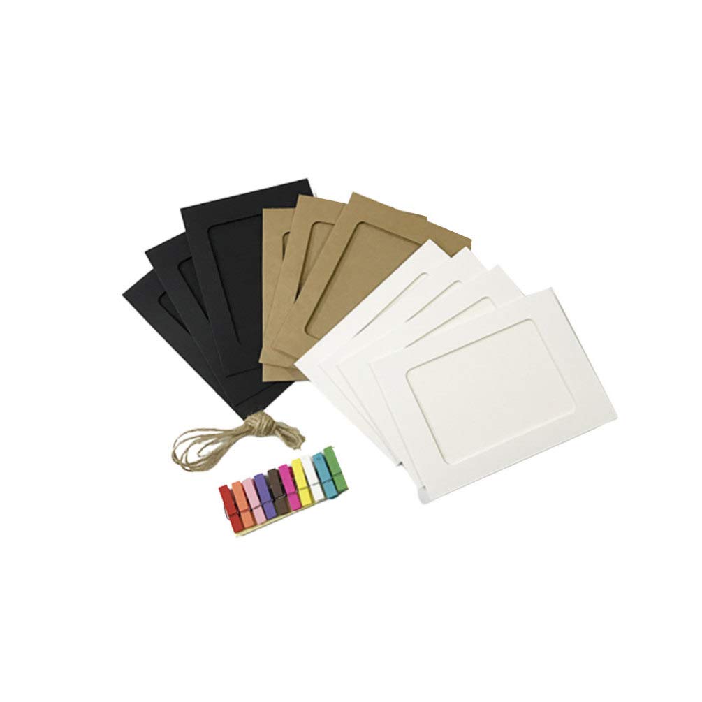 SUPVOX 42pcs Kraft Photo Frames - 5 & 7 Inch Hanging Wall Display for DIY Home Decor