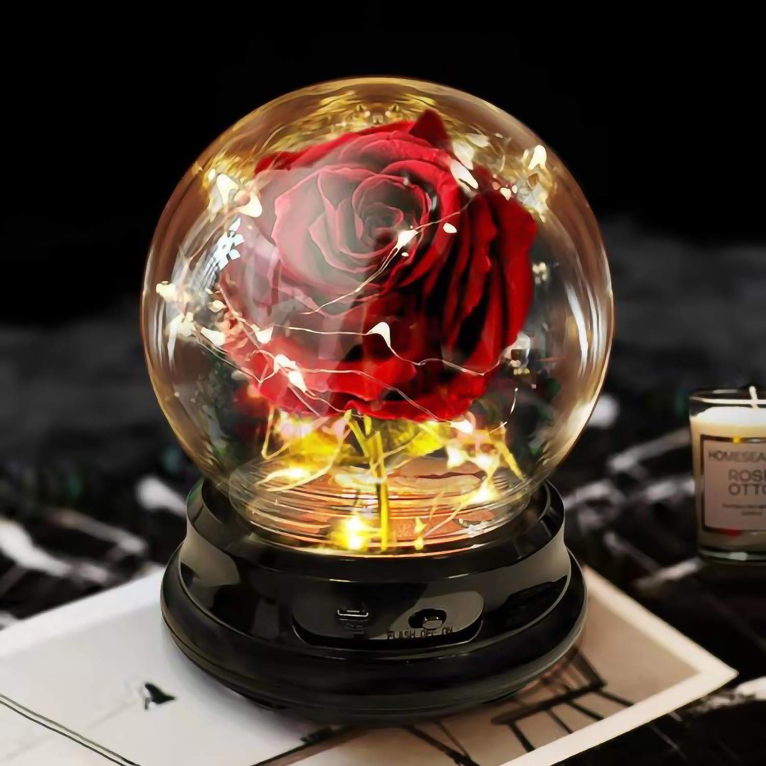 Valentine's Day Preserved Rose Gift - Enchanted Red Silk Rose for Her, Mom, Girlfriend, Wife | Birthday & Anniversary Romantic Present | Home Decor, Wedding Centerpiece, Special Occasion Gift