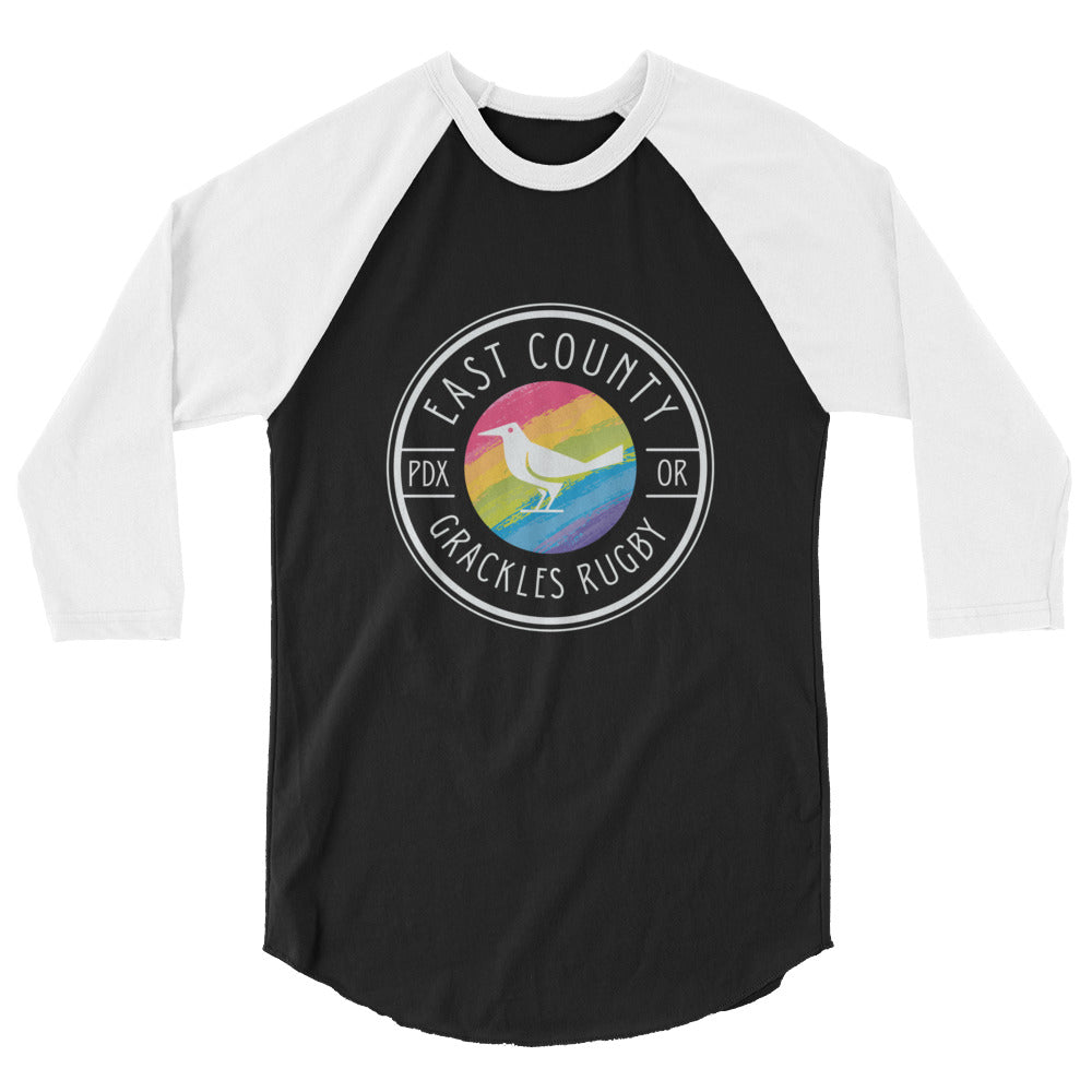 East Co. Grackles Raglan 3/4 Sleeve T-Shirt for Men & Women | Vintage Baseball Style Cotton Blend Tee | Casual Wear, Sports Outfits & Street Fashion