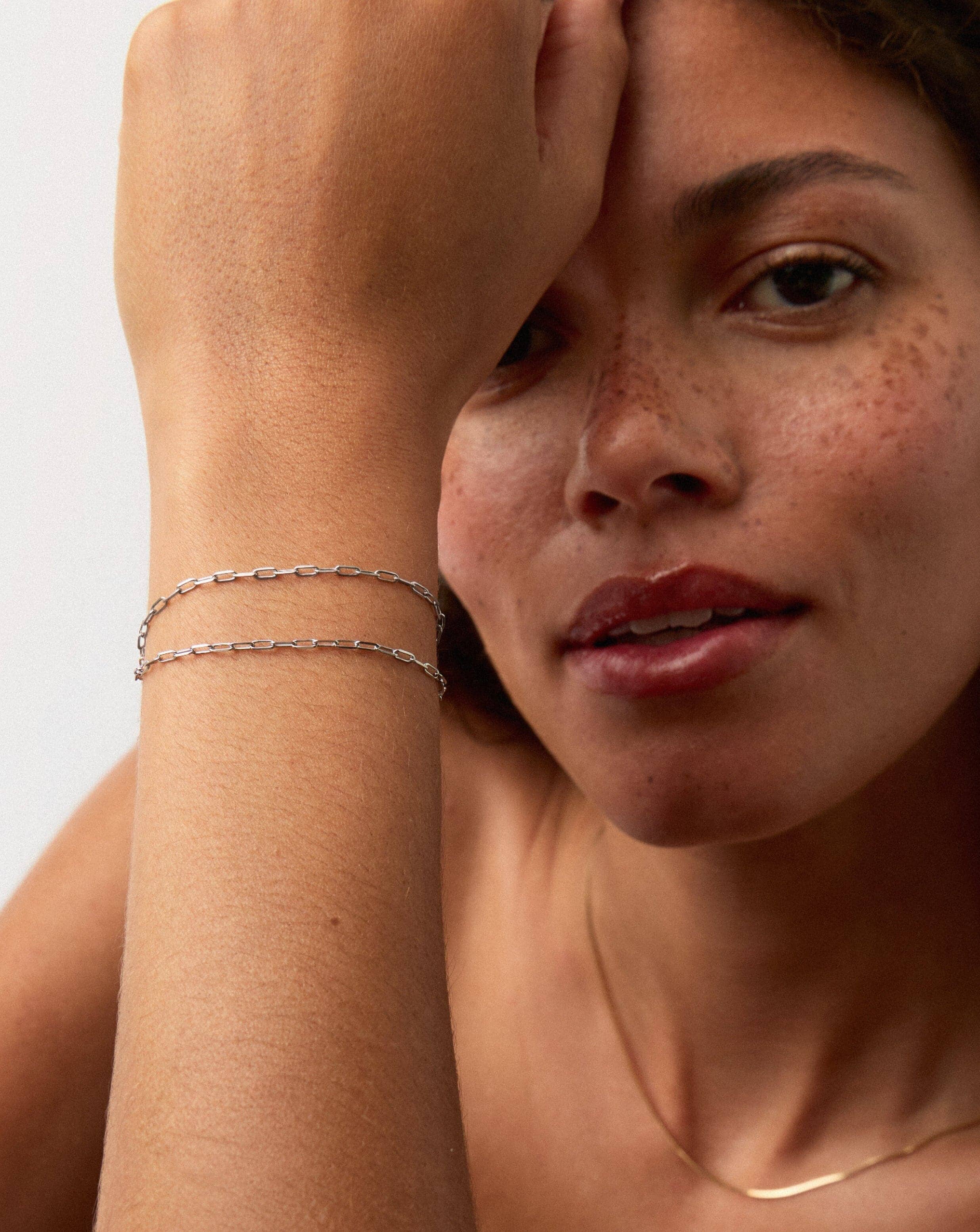 14k Solid White Gold Paperclip Chain Bracelet for Women - Classic Minimalist Fine Jewelry for Everyday Wear & Special Occasions