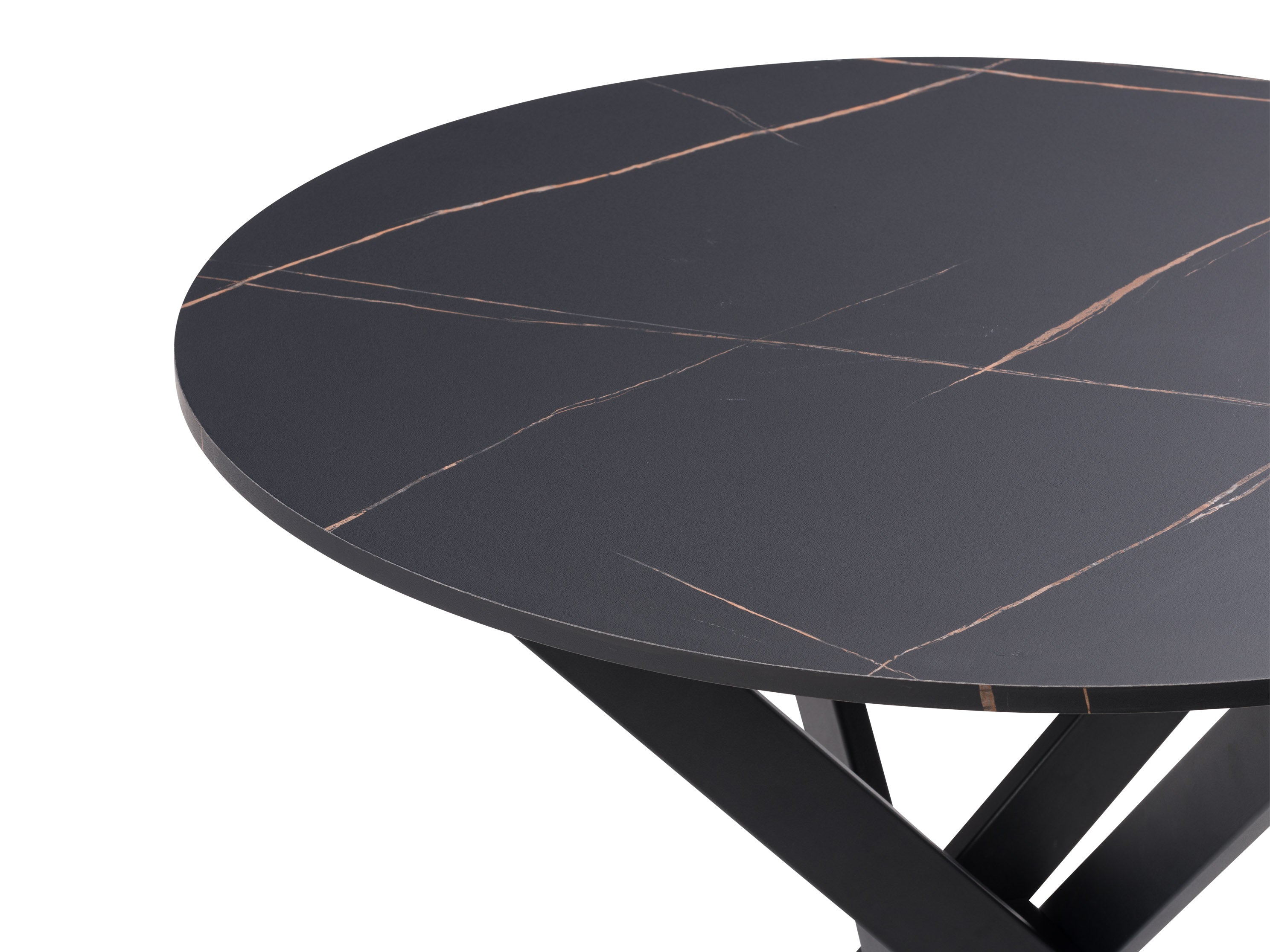 Modern Black Round Dining Table for 4 - Elegant Kitchen & Dining Room Furniture for Small Spaces | Perfect for Breakfast Nook, Apartment, or Cozy Family Meals