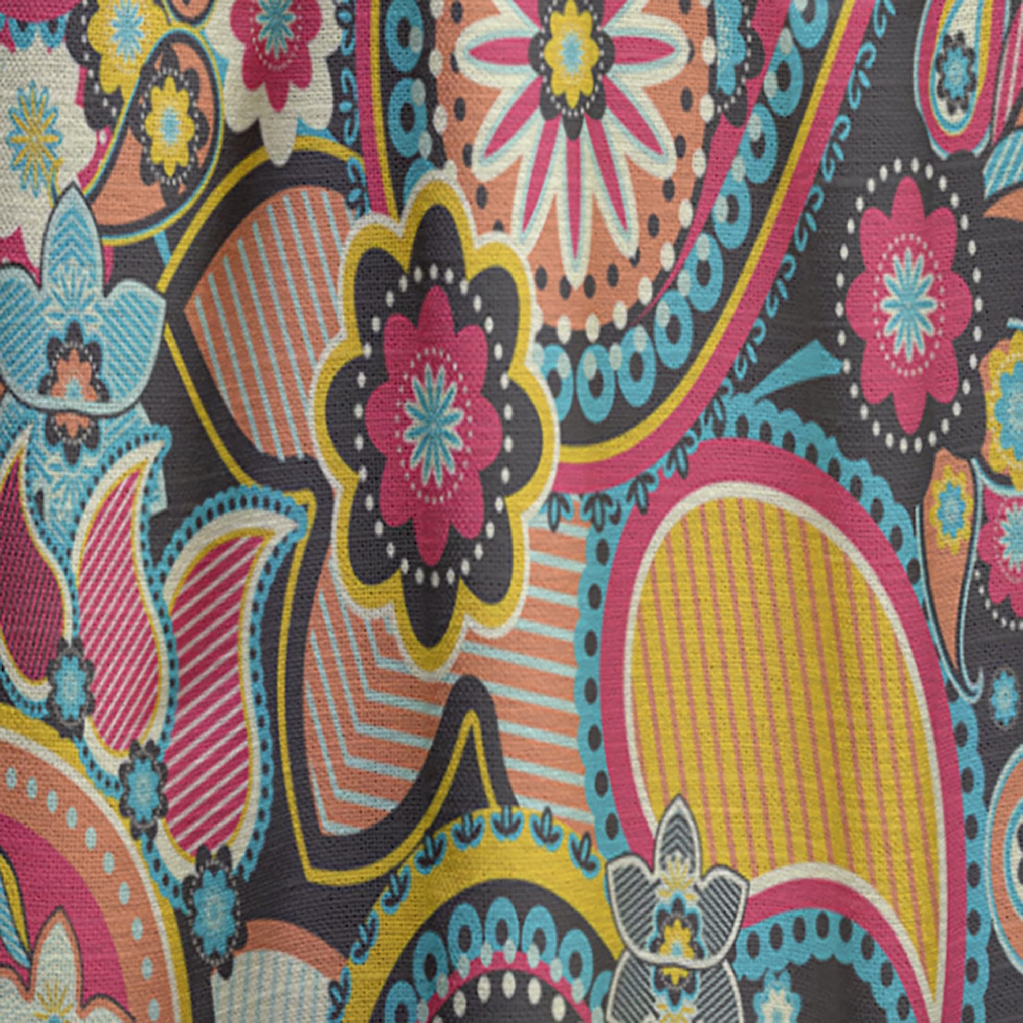 Traditional Asian Paisley Print Curtains - Thermal Insulated Single Panel (52x120 inches) for Bedroom & Living Room - Elegant Home Decor with Cultural Elements