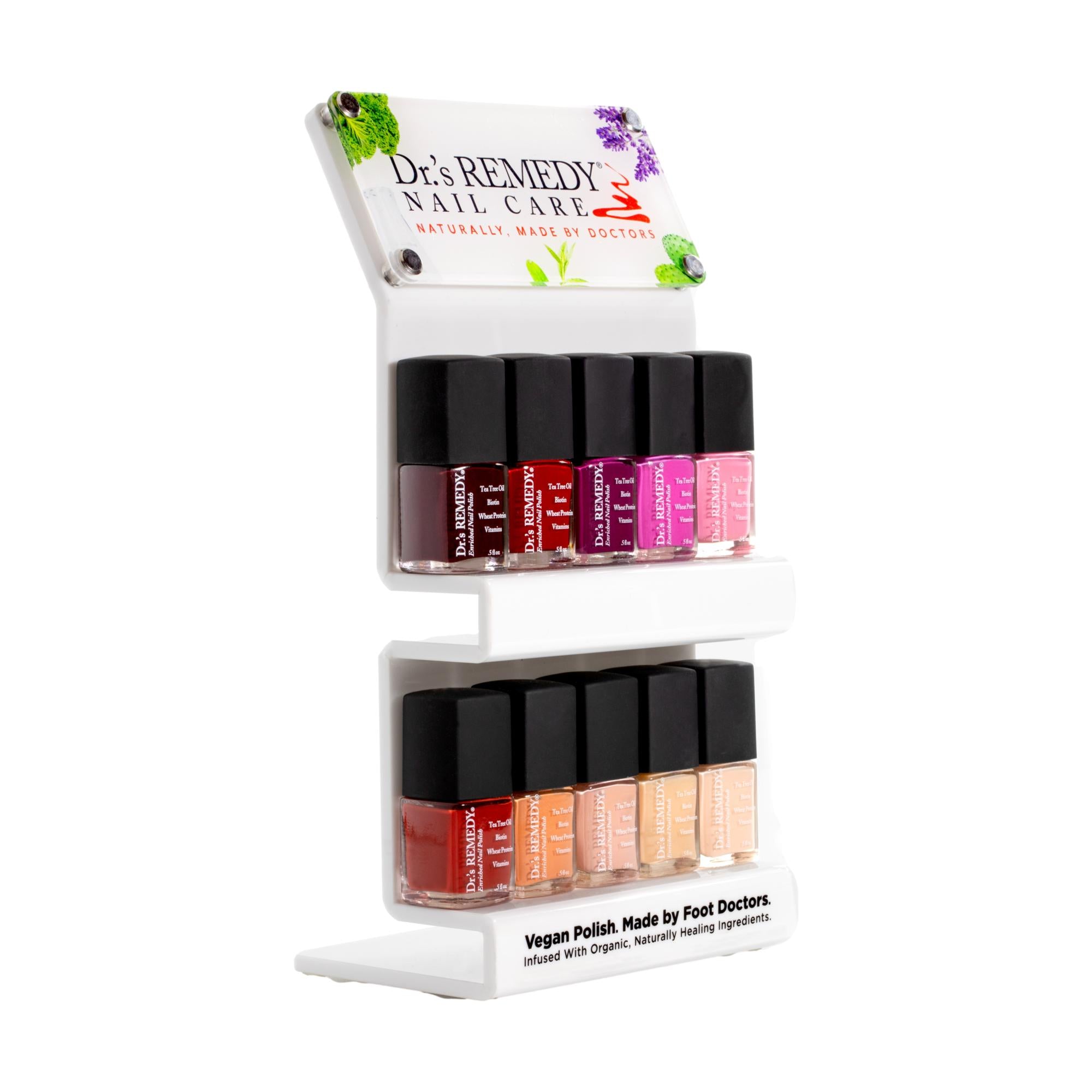 Dr.'s Remedy Spa Countertop Display - Premium Nail Care & Polish Organizer for Salons, Spas & Home Use - Perfect for Manicure & Pedicure Stations