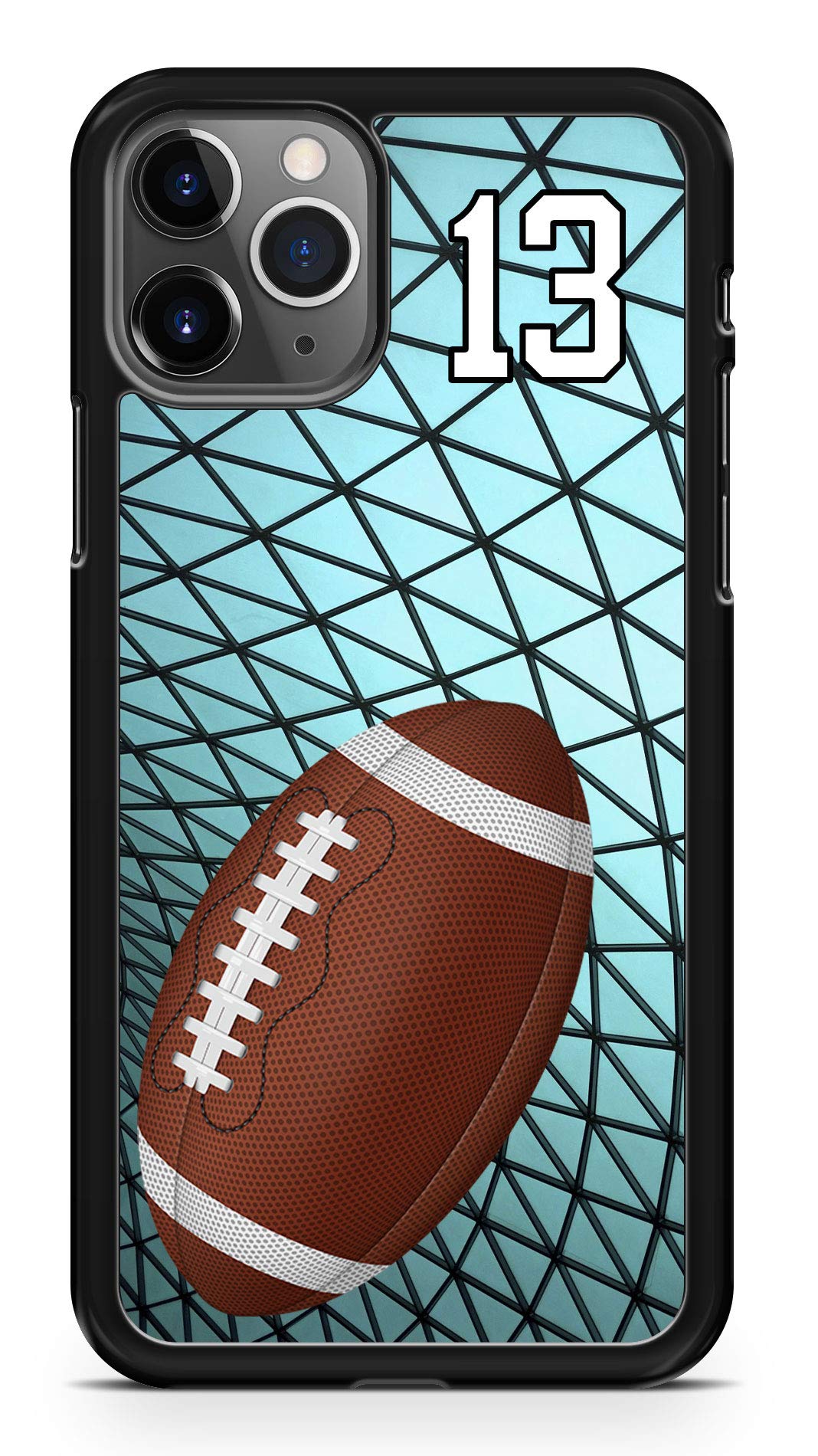 Custom Football iPhone 12 Mini Case - Personalized Jersey Number & Name - Black Rubber Protective Cover | Perfect for NFL Fans, Sports Enthusiasts & iPhone 12 Mini Users | Great for Game Days, Tailgating & Showing Team Spirit