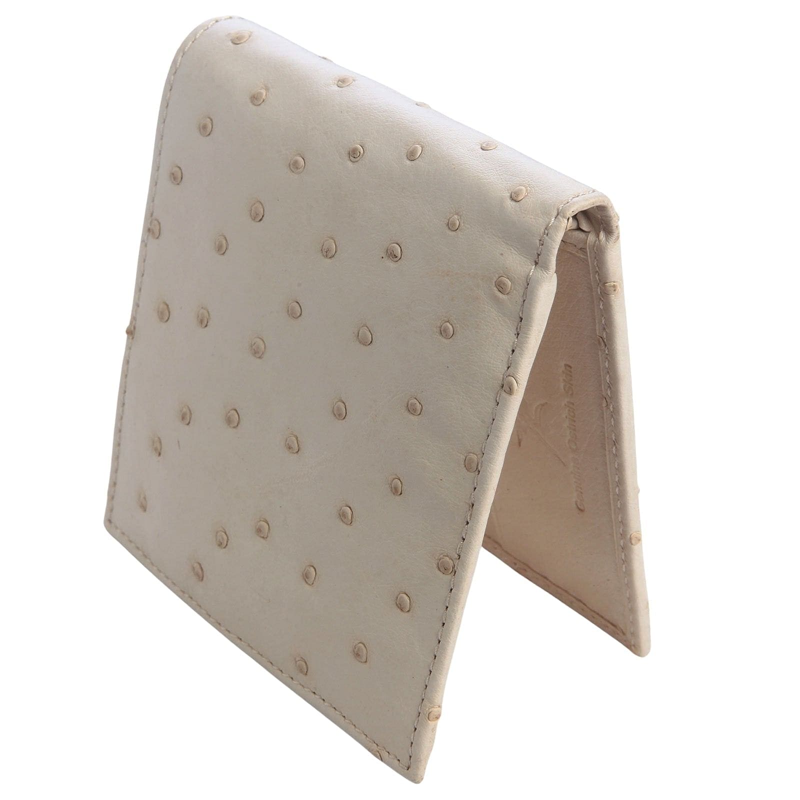 Genuine White Ostrich Skin Leather Wallet for Men - Slim Bifold RFID Blocking Luxury Wallet - Perfect for Business, Travel & Everyday Use