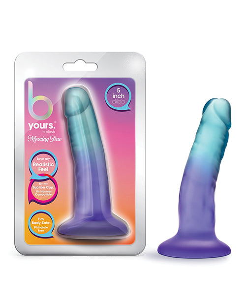 B Yours Morning Dew Dildo 5 Inch Indigo Blue Aqua - Waterproof Silicone Adult Toy for Couples & Solo Play, Perfect for Sensual Massage & Intimate Moments