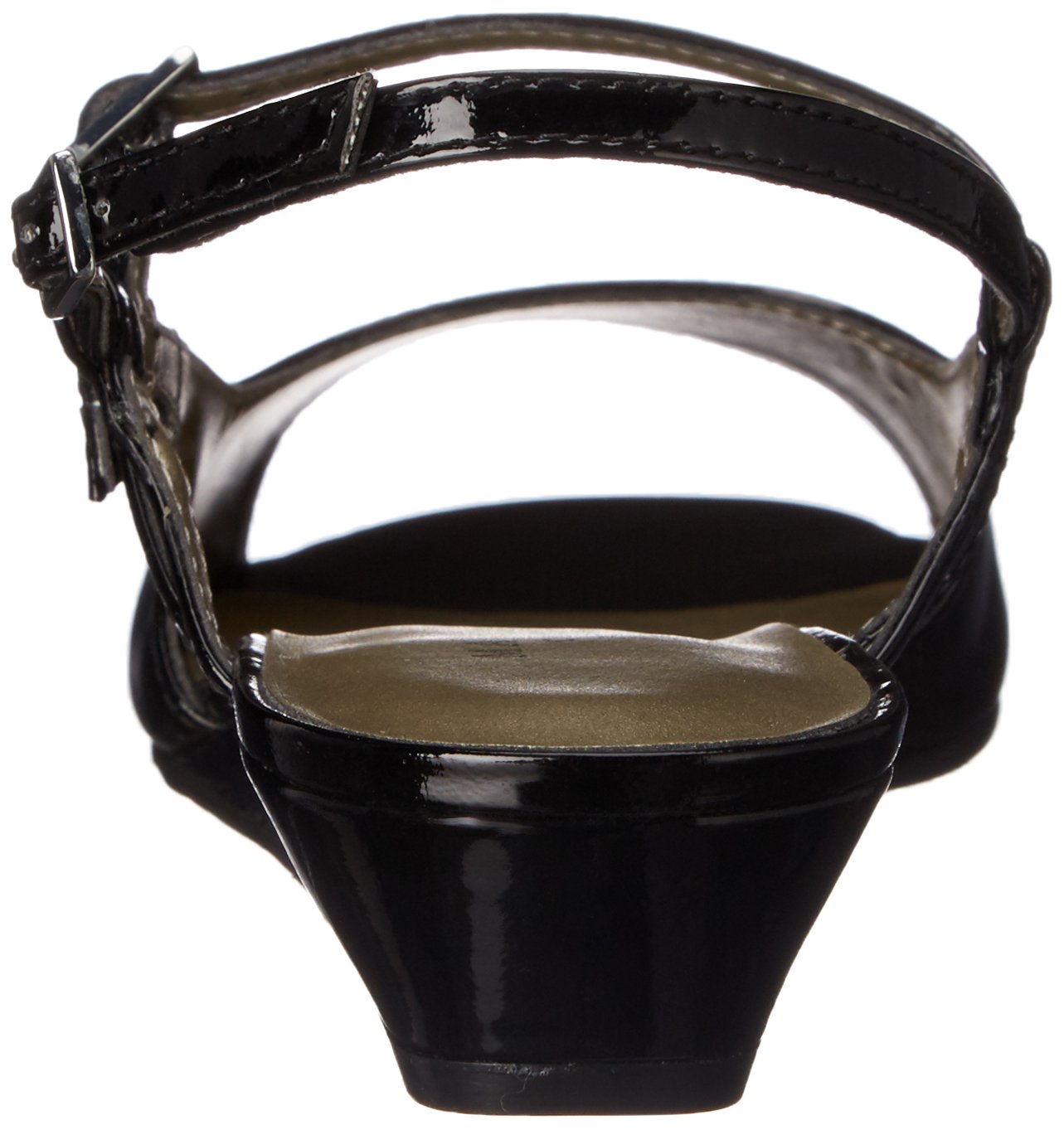 Jillian Women's Black Soft Patent Rose Petals Heels - Size 6.5 M US - Perfect for Weddings, Parties & Evening Events