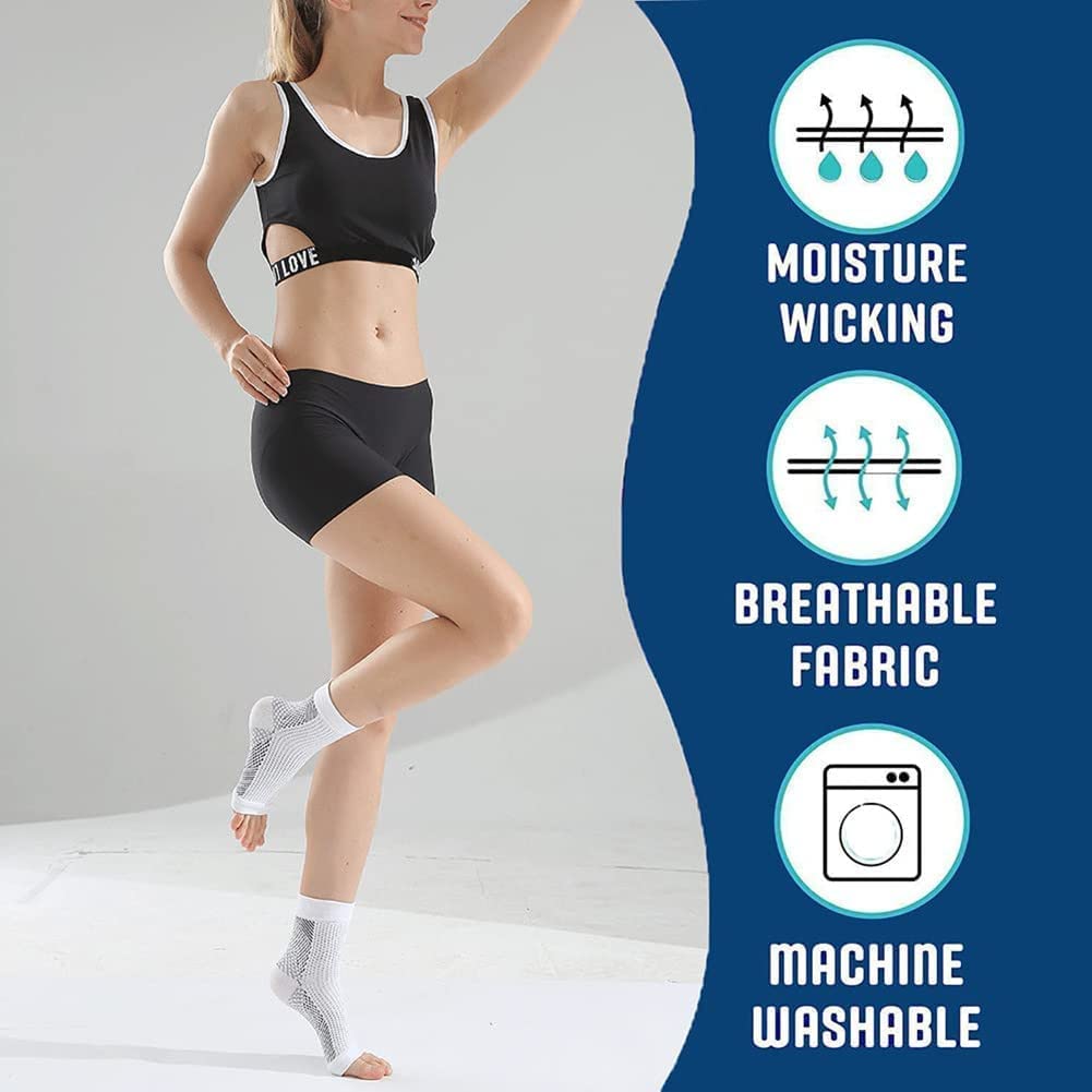 MUGUOY Plantar Fasciitis Socks - Pain Relief Compression Socks for Men & Women - Neuropathy & Heel Support for Daily Wear