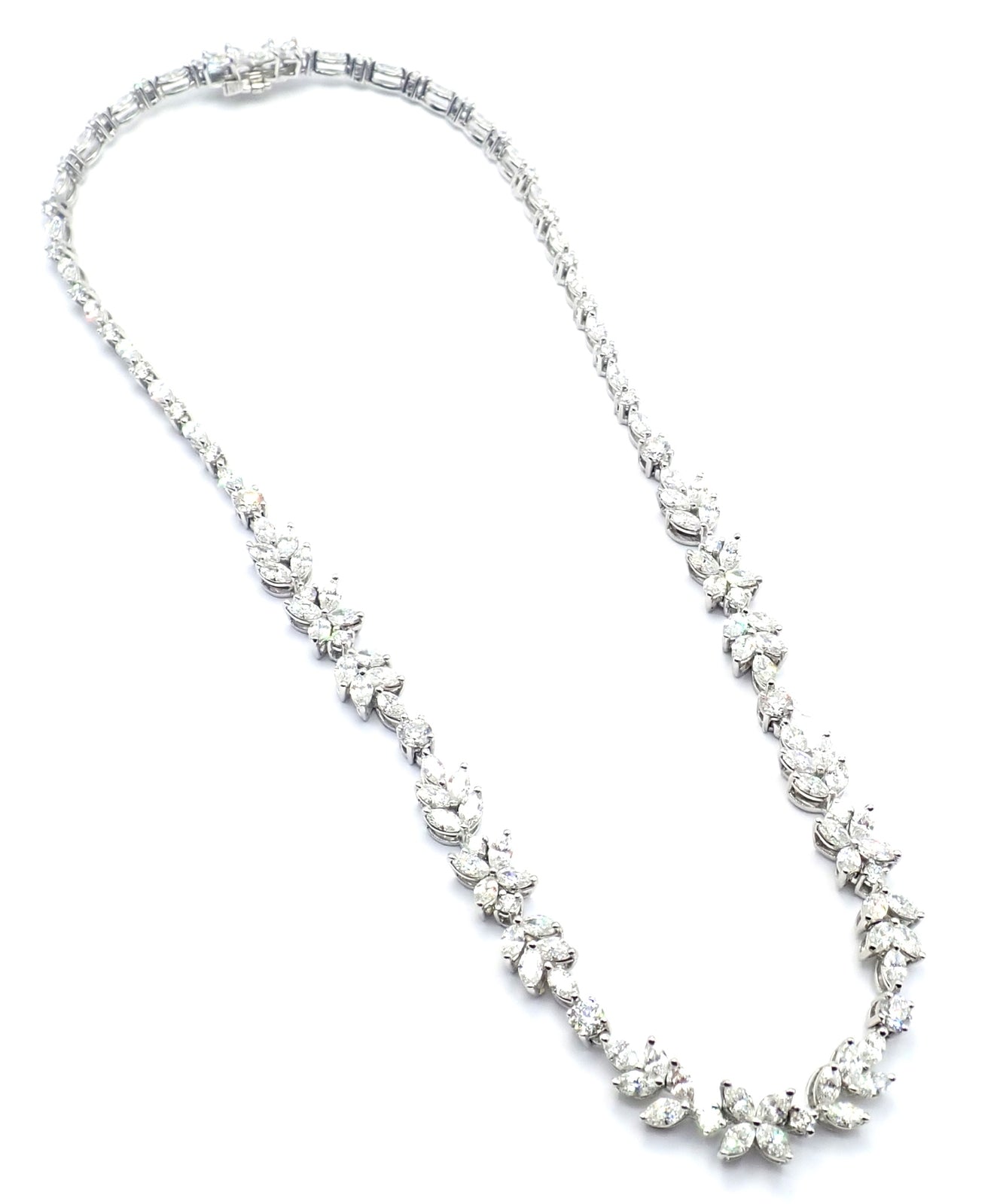 Tiffany & Co Victoria Platinum 15.92 Carat Diamond Mixed Cluster Necklace - Elegant Jewelry for Weddings, Anniversaries & Special Occasions