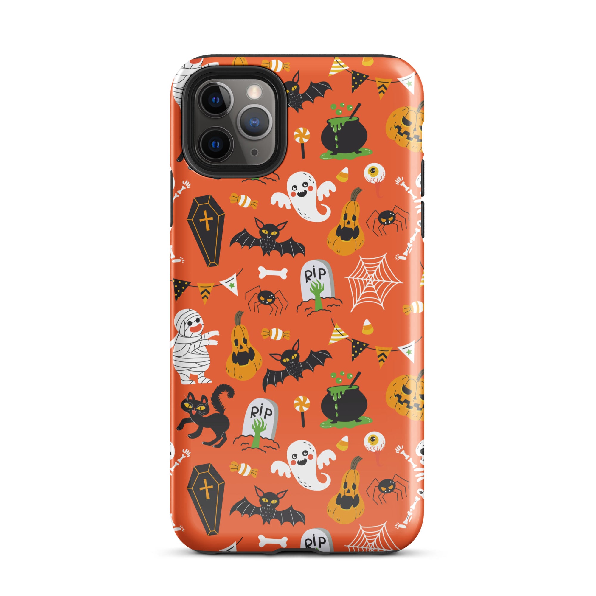 Spooky Night Guardian Premium iPhone Case - Halloween Protective Cover for iPhone 13/14/15 Pro Max - Cute Ghost Design Shockproof Phone Case for Night Out, Party & Daily Use