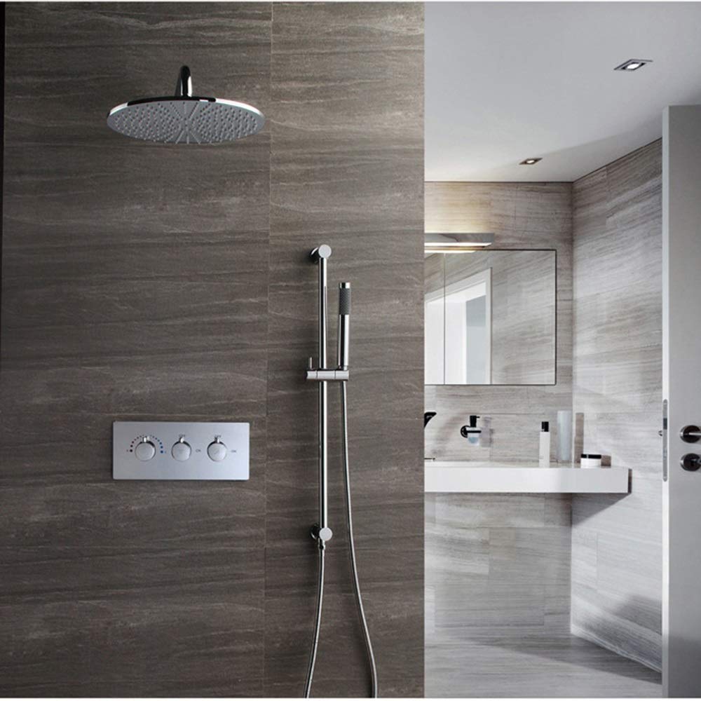 KXA Thermostatic Shower Set - 30cm Copper Shower Faucet with Round Top Spray & 2 Spray Modes | Premium Bathroom Fixture for Modern Homes | Perfect for Master Bath Renovation & Spa-Like Shower Experience