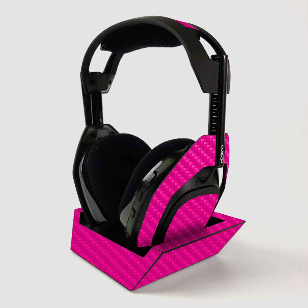 ASTRO Gaming A50 Wireless Headphone Skin - Carbon Fiber Protective Cover for Headset & Base Station | Durable Hot Pink Vinyl Wrap | Easy Installation | Made in USA | Perfect for Gaming Setup & Travel Protection