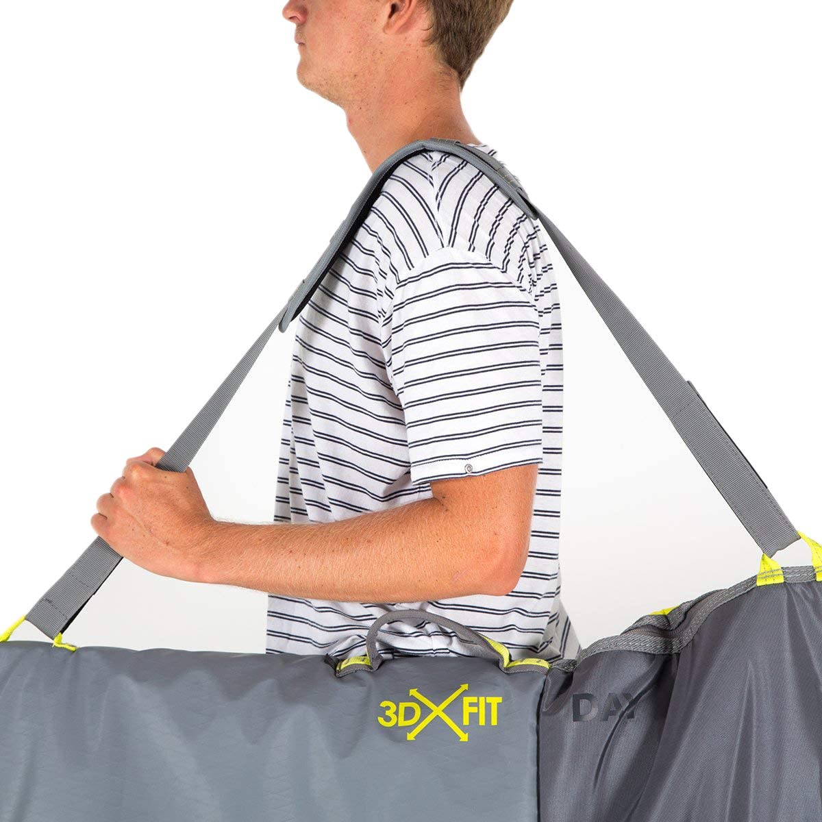 FCS 3DxFit Longboard Day Bag - Waterproof Surfboard Travel Cover for Skateboards & Paddleboards - Cool Grey - Perfect for Beach Trips & Surfing Adventures