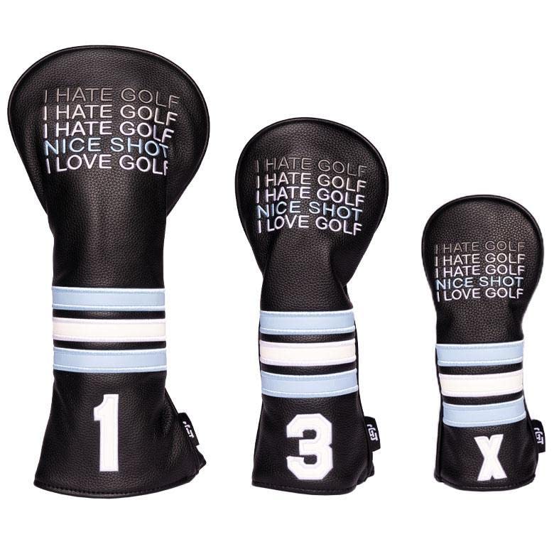 Golf Gods - I Hate Golf Iron Headcovers Set (3-Piece) for Golf Club Protection | Funny & Durable Golf Accessories | Perfect for Golfers Who Love Humor on the Course
