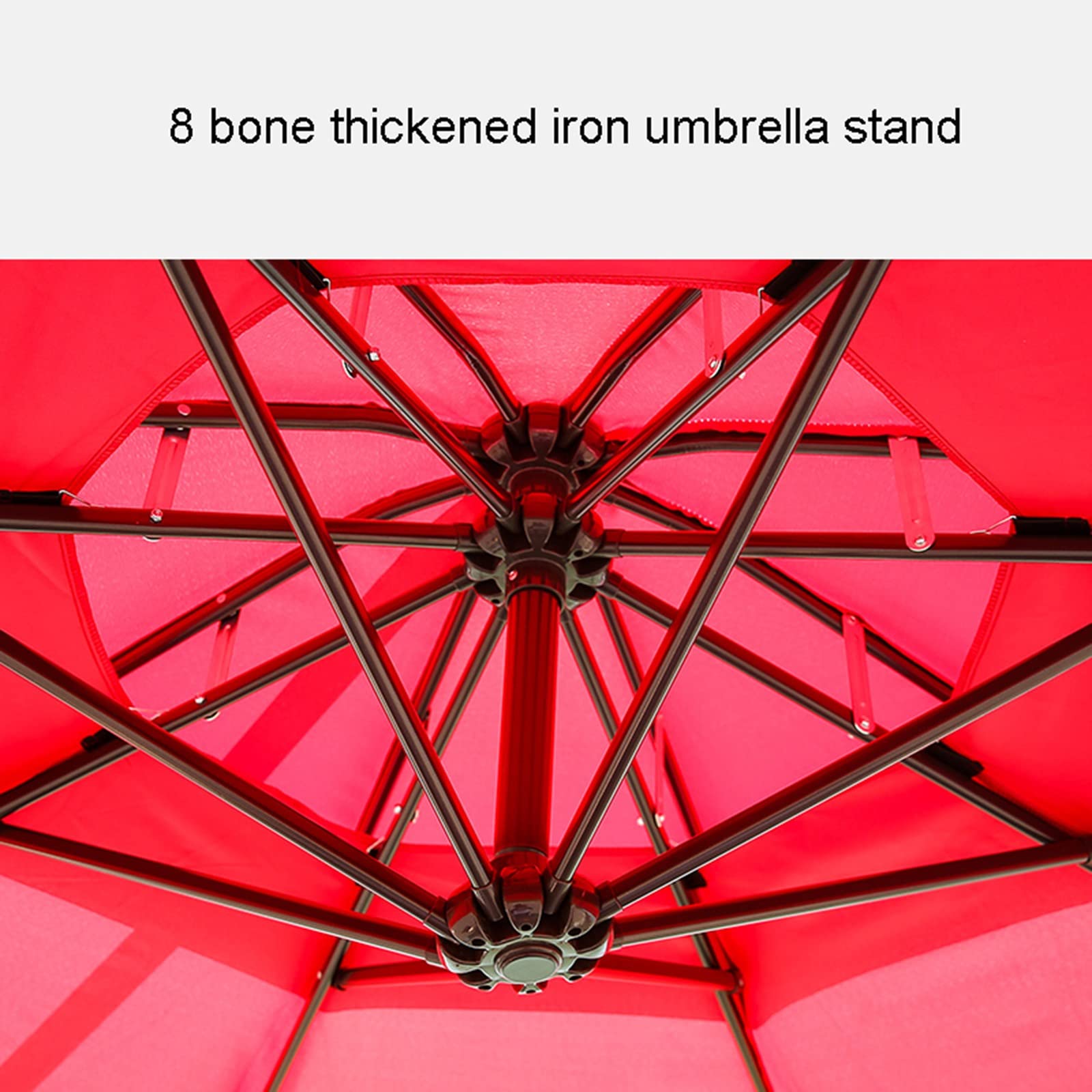Wine Red Double Top Courtyard Umbrella - Folding Hand Umbrella for Beach, Patio, Garden & Outdoor Use | UV Protection & Windproof Design (Color: Wine Red)
