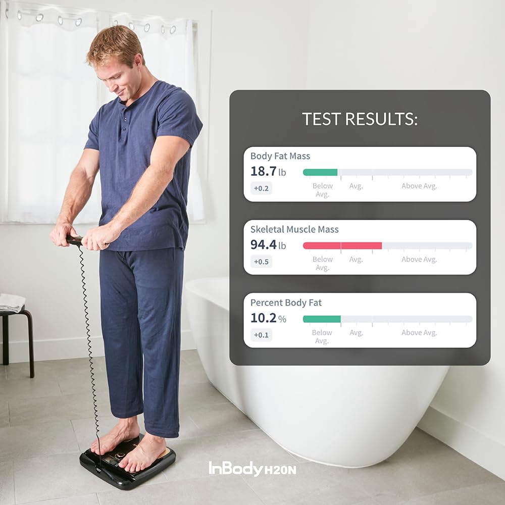 InBody Dial H20 Smart Body Fat Scale - Digital Bluetooth Weight Scale for Body Composition Analysis (Weight, Fat%, Muscle Mass) - Accurate BMI & BMR Measurement for Home Gym & Fitness Tracking - Midnight Black - Ideal for Health Enthusiasts & Personal Trainers