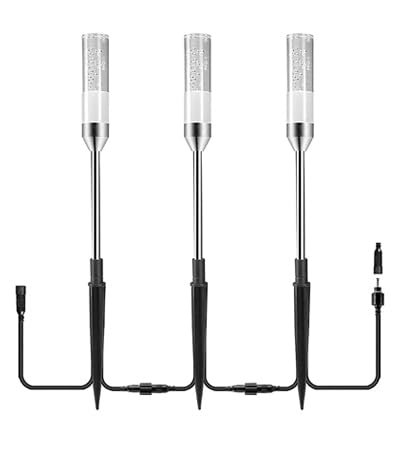 3 Pack Outdoor Landscape Path Lights - IP65 Waterproof Garden Lighting for Yard, Pathway, Walkway - Cool White LED Extension Lamps (No Transformer Needed) - Perfect for Driveway, Patio, Deck and Backyard Decoration