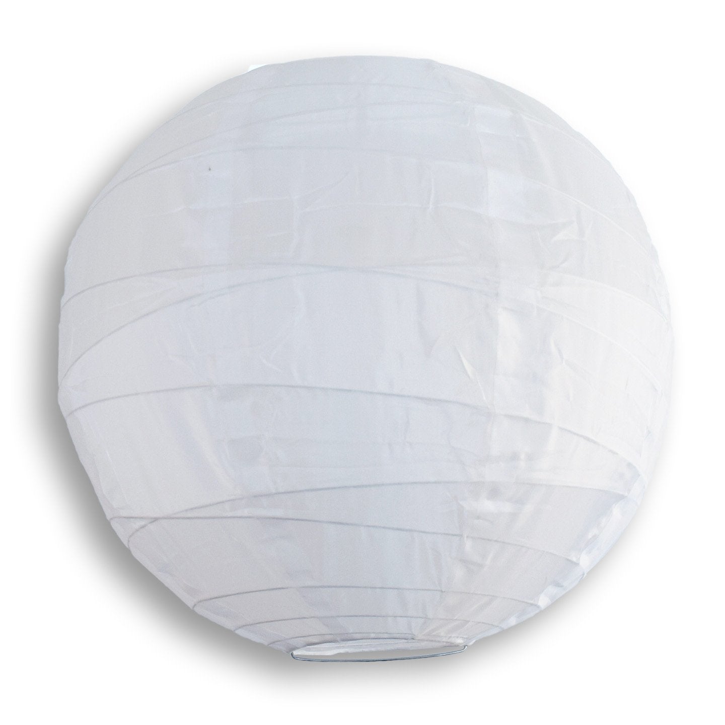 18 Inch Freestyle Ribbed White Shimmering Nylon Lantern - Durable Outdoor Hanging Decoration for Patio, Garden, Wedding & Party Decor