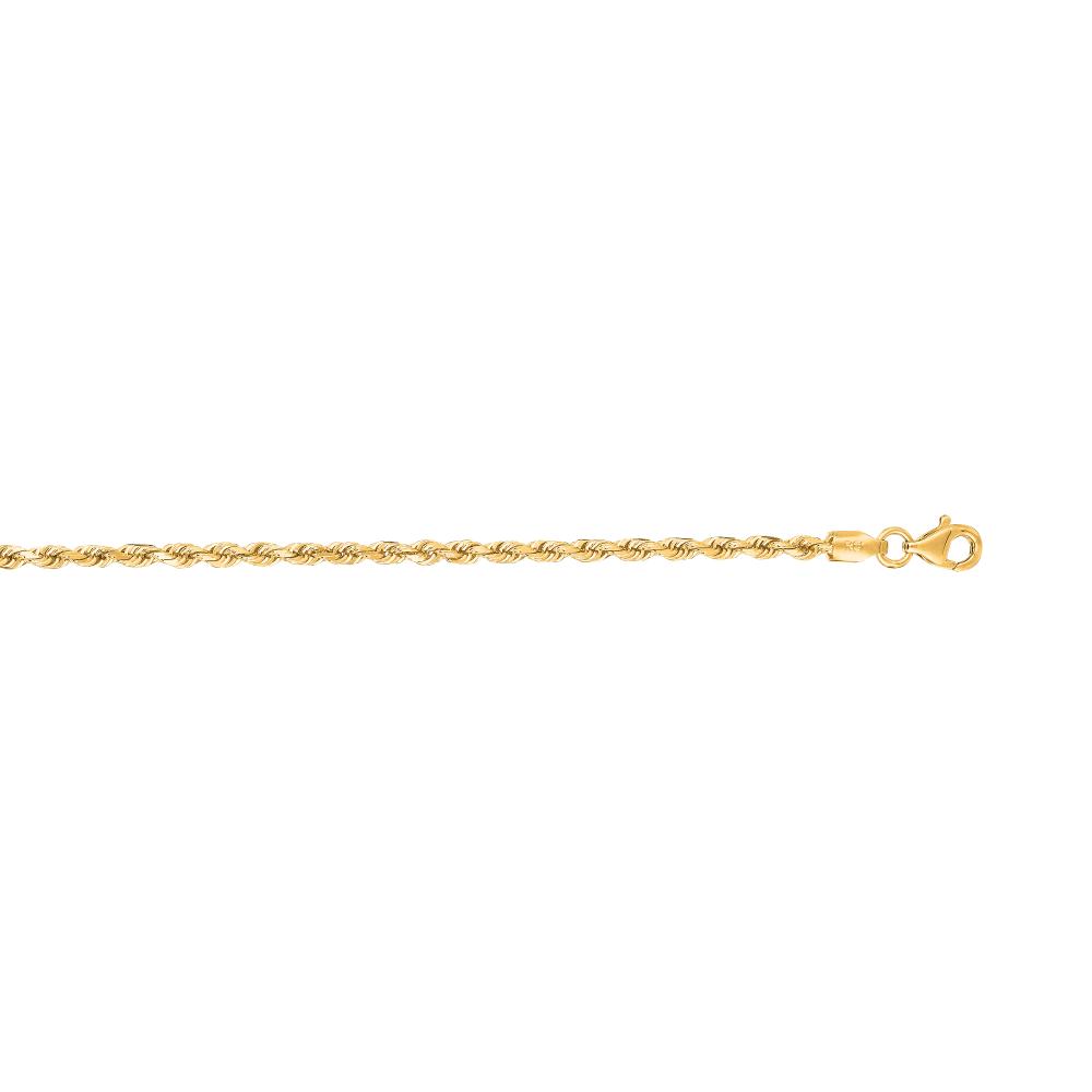 14K Gold 2.5mm Diamond Cut Royal Rope Chain Necklace for Men & Women - Perfect for Gifts, Weddings, Anniversaries and Everyday Elegance