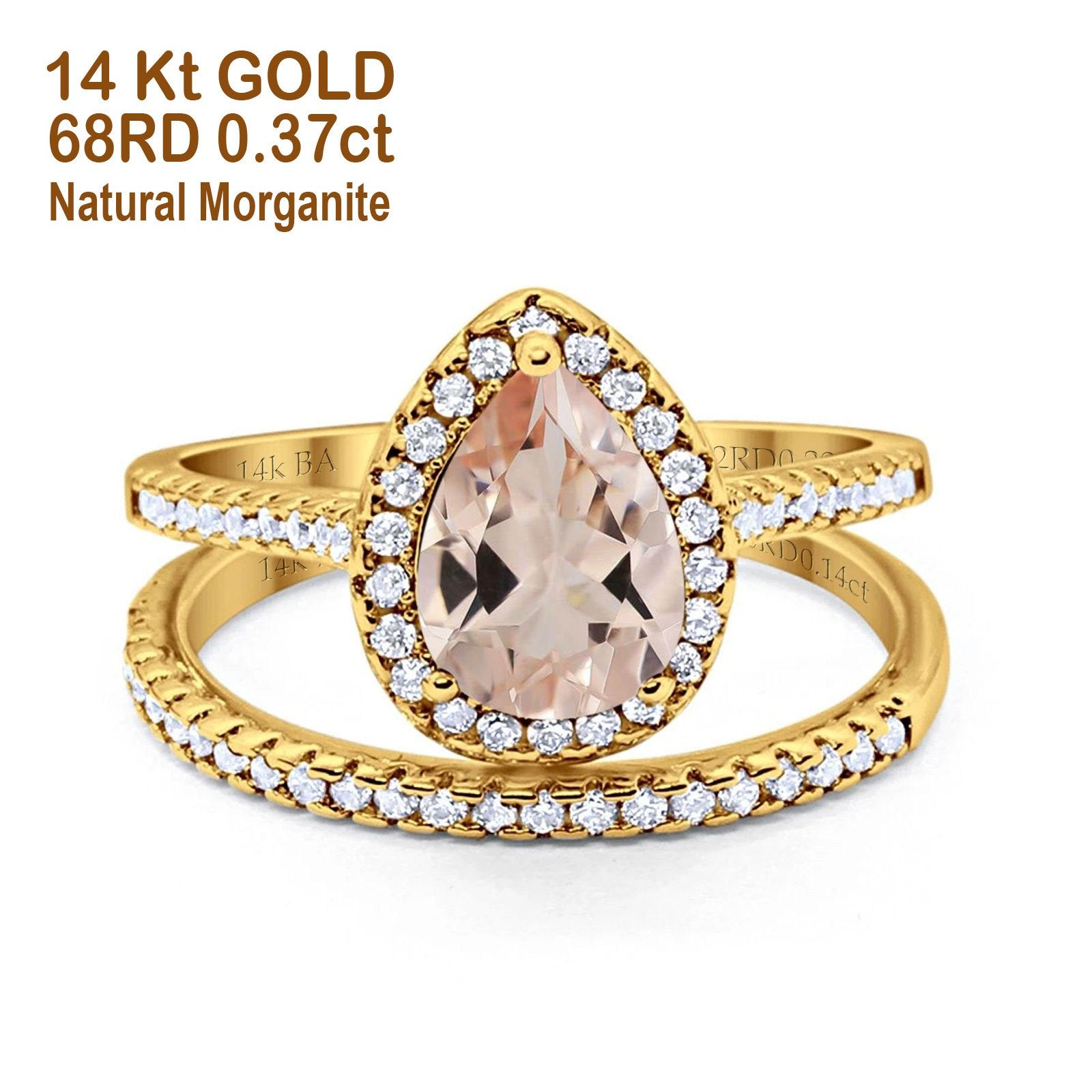 14K Gold 1.62ct Pear 8mmx6mm G SI Diamond Engagement Ring for Women - Elegant Bridal Wedding Jewelry, Perfect for Proposals, Anniversaries & Special Occasions