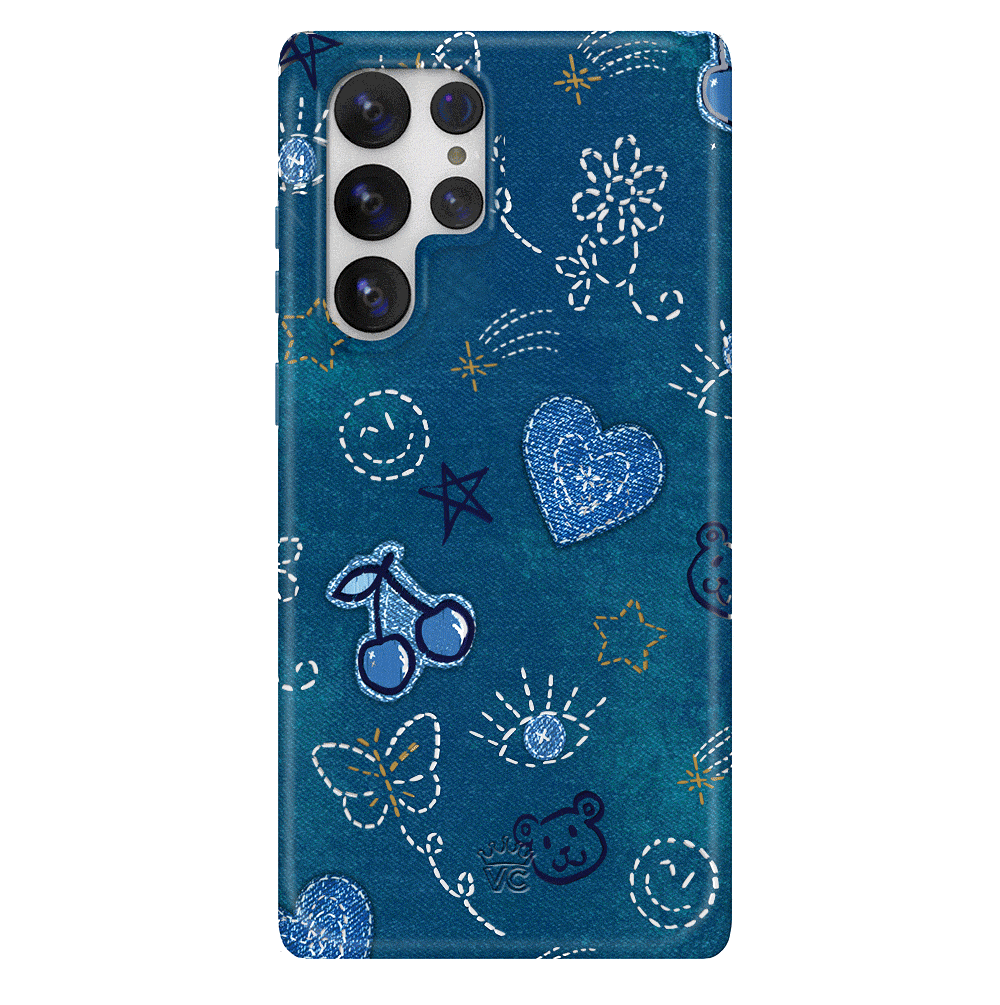 Samsung Phone Case for Galaxy S21/S20/Note 20 - Stylish Blue Denim Design with Shockproof Protection | Perfect for Everyday Use, Travel & Outdoor Activities