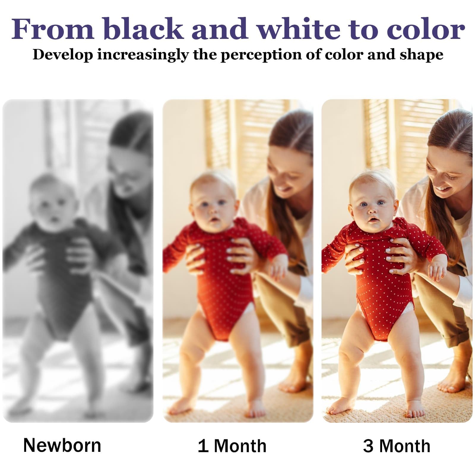 High Contrast Baby Toys Book & Mirror - Newborn Sensory Toys 0-12 Months for Tummy Time & Montessori Play