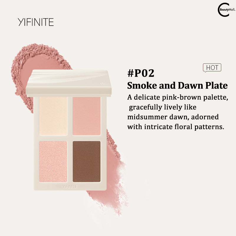 Yifinite 4-Color Eyeshadow Palette - Highly Pigmented, Long-Lasting, Blendable Makeup for Everyday & Party Looks | Perfect for Day to Night Makeup Transition