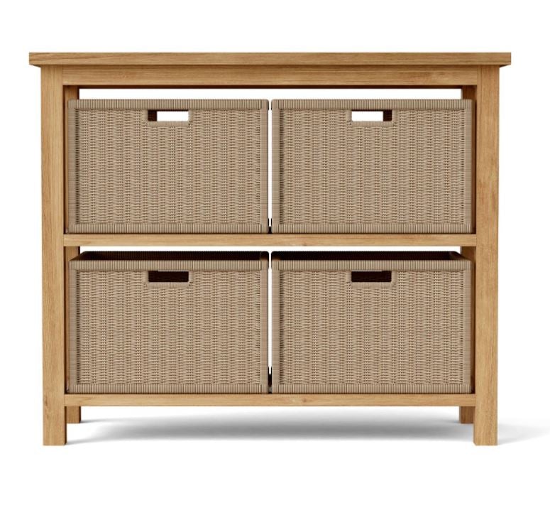 Anderson Teak Towel Console Table with 2 Shelves - Solid Teak Wood Bathroom Storage Organizer for Spa, Poolside & Luxury Home Decor (Model SPA 4720)