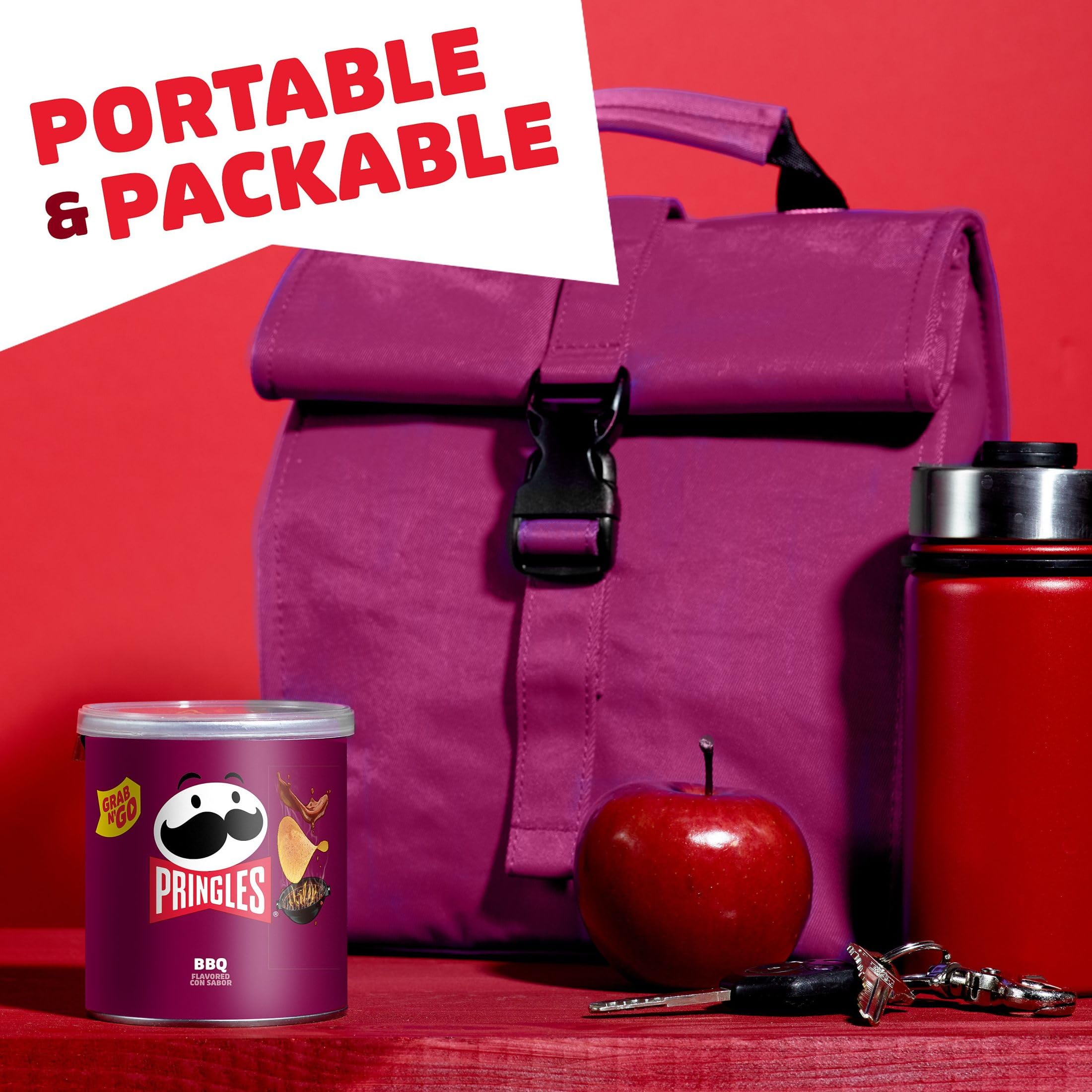 Pringles BBQ Flavored Potato Crisps - 12 Pack | Lunch Snacks, Office & Kids Snacks | Grab & Go Convenience | Perfect for Picnics, School Lunches & Road Trips