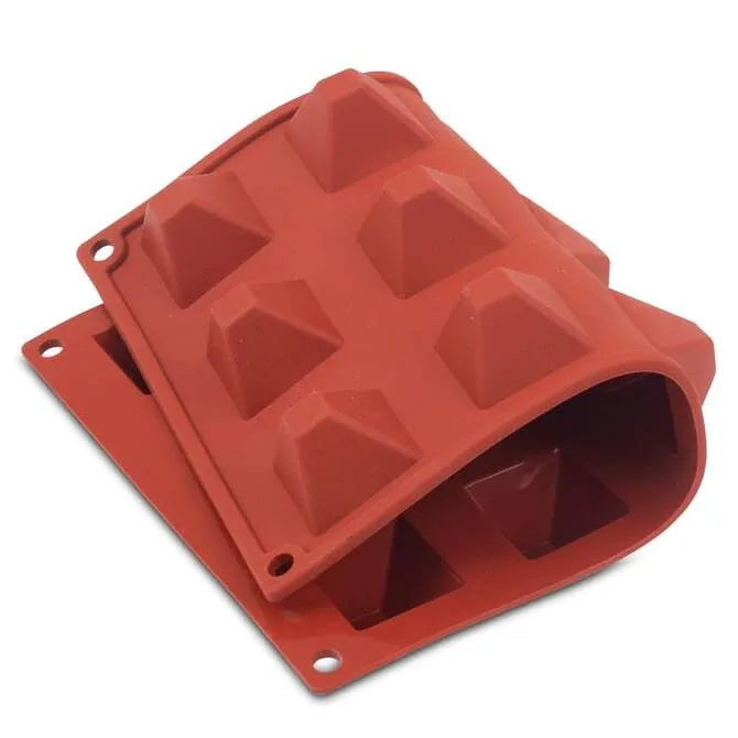 Premium Orange Non-Stick 15-Pyramid Silicone Ice Cube Tray - Perfect for Cocktails, Lemonade & Summer Drinks