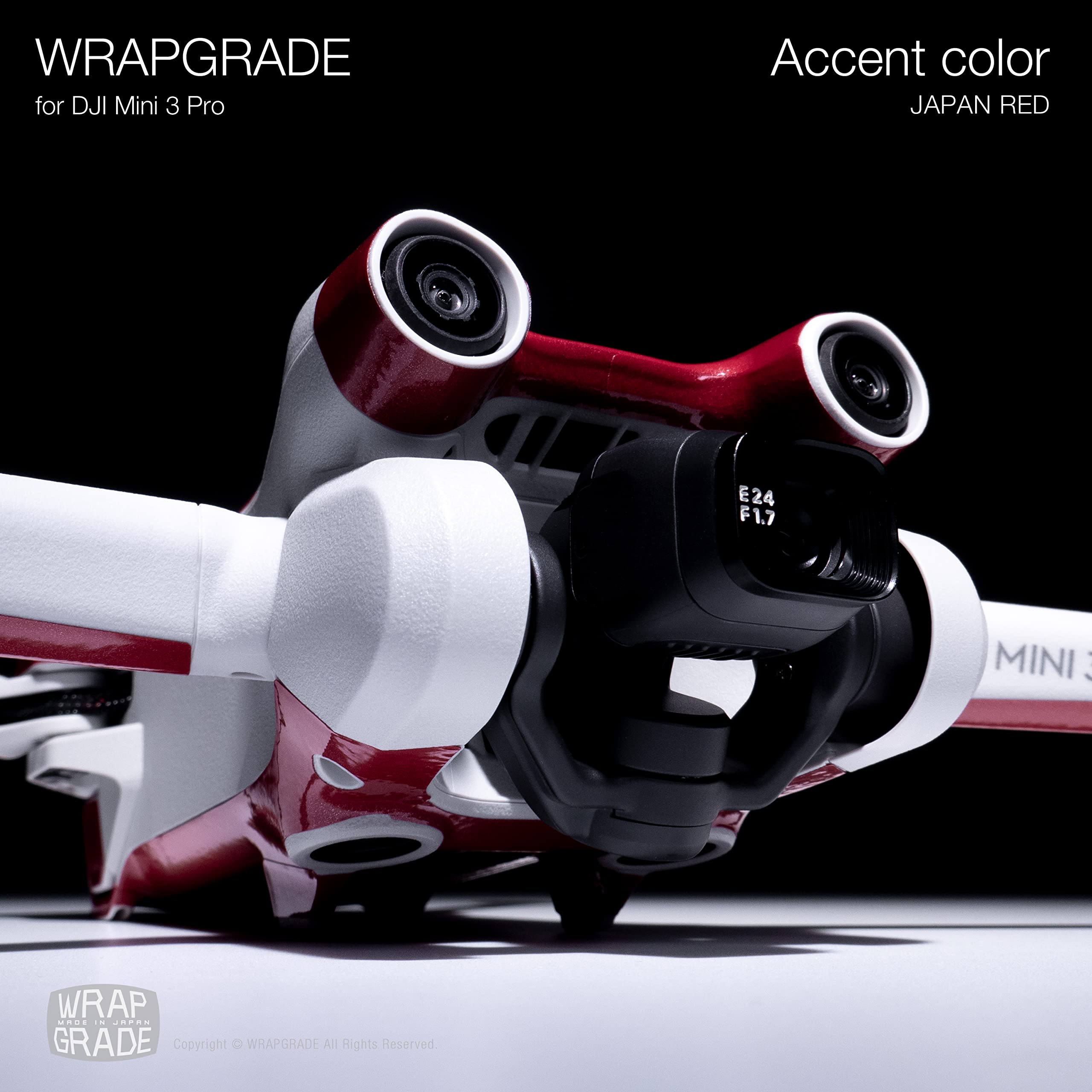 DJI Mini 3 Compatible Skin Wrap - Premium Japan Red Color Protective Cover | Perfect for Drone Protection, Customization & Aesthetic Enhancement | Ideal for Outdoor Aerial Photography & Travel Adventures