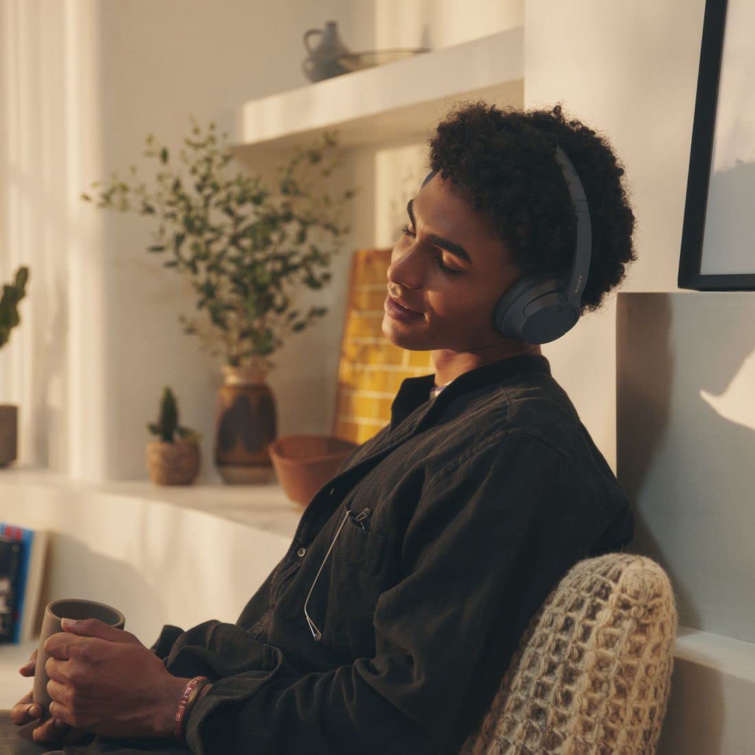 Sony WH-CH720NL Wireless Noise Canceling Bluetooth Headphones with Built-in Mic, 35H Battery & Quick Charge - Navy Blue - Perfect for Travel, Work & Music Lovers