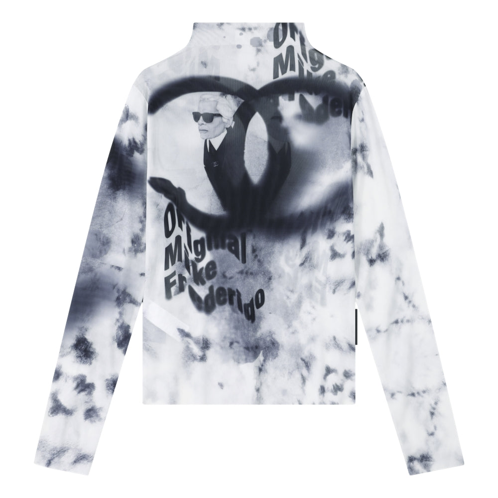 ORI FREDERIQO Women's Long Sleeve Printed T-Shirt - White Cotton Casual Tee for Everyday Wear, Street Style & Layering