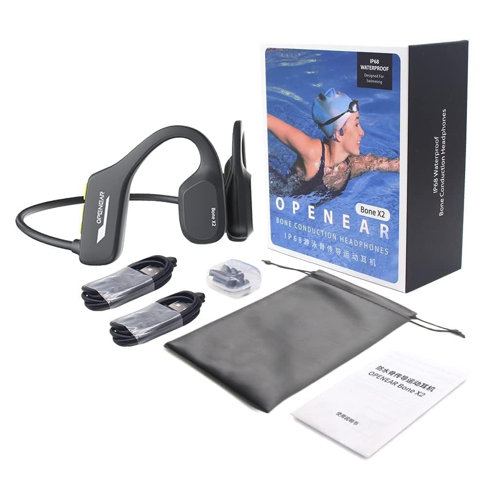Bone Conduction Headphones for Swimming - IPX8 Waterproof Bluetooth Earbuds with 8GB MP3 Player | Perfect for Underwater Workouts, Pool Laps & Open Water Swimming