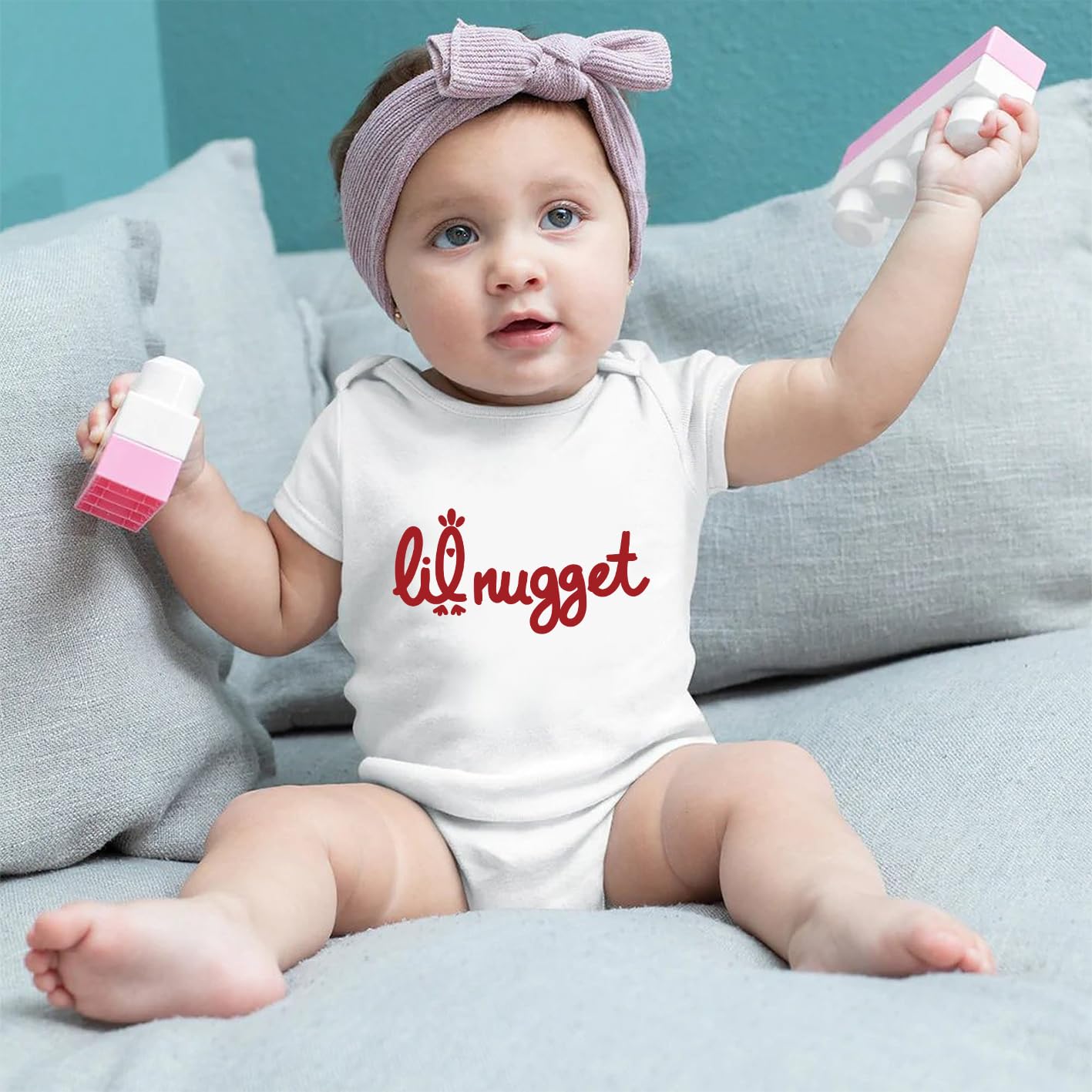 Funny Little Nugget Baby Bodysuit - Cute Chicken Print Onesie for Boys & Girls | Perfect for Playtime, Photo Shoots & Everyday Wear