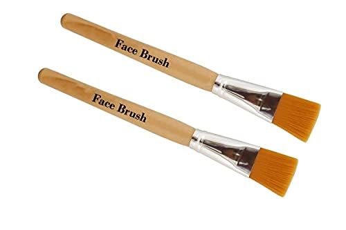 TWIREY Face Pack Brush for Makeup & Skincare - Soft Bristles, Easy to Clean (Pack of 2, Brown) - Perfect for Facial Mask Application & Beauty Routine