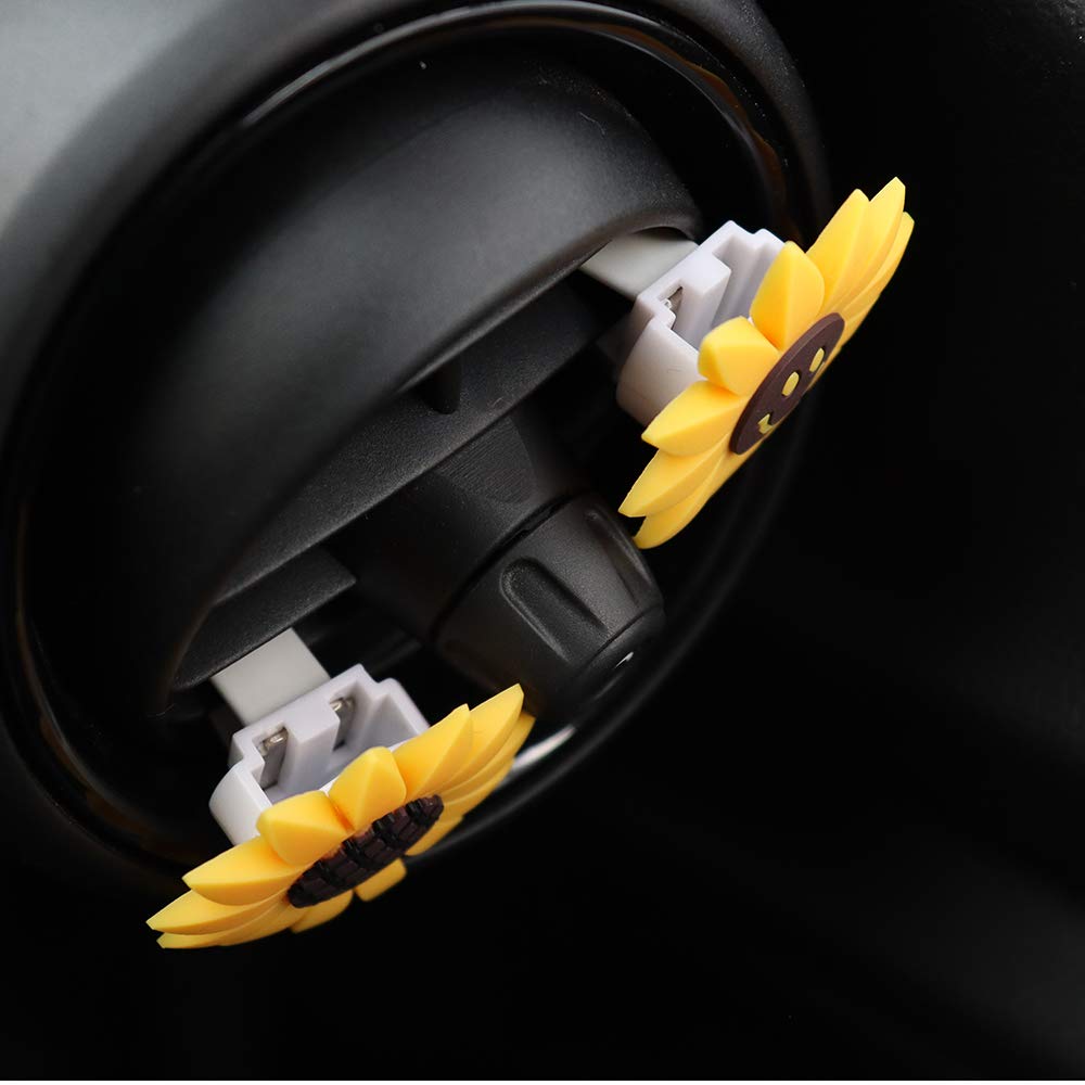 INEBIZ Sunflower Car Air Freshener - Cute Yellow Car Vent Clip Decor with Fragrance Holder | Perfect for Vehicle Interior, Office & Home Decor
