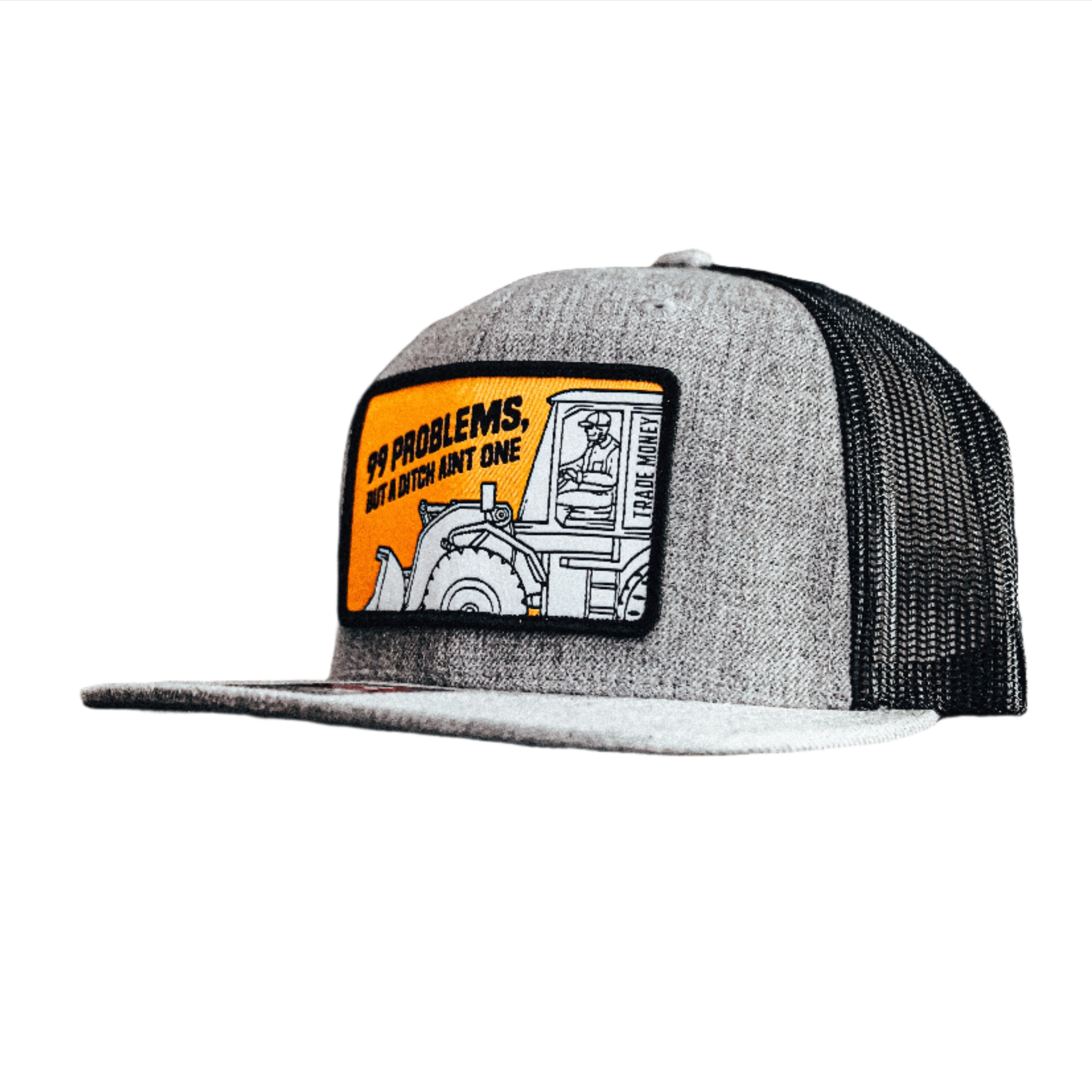 99 Problems Meshback Baseball Cap - Heather Grey & Black - Stylish & Breathable for Outdoor Sports & Casual Wear