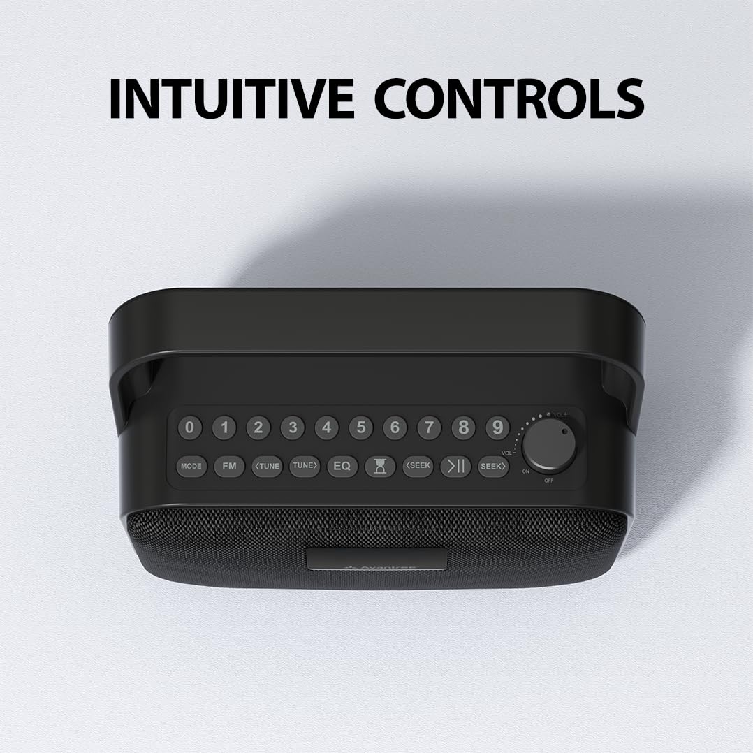 Avantree PowerByte - 便携式30W立体声蓝牙音箱，带数字FM收音机、SD卡播放器、20小时续航、扩展范围，无线有线两用，U盘播放器 - 适用于户外聚会、家庭娱乐和旅行