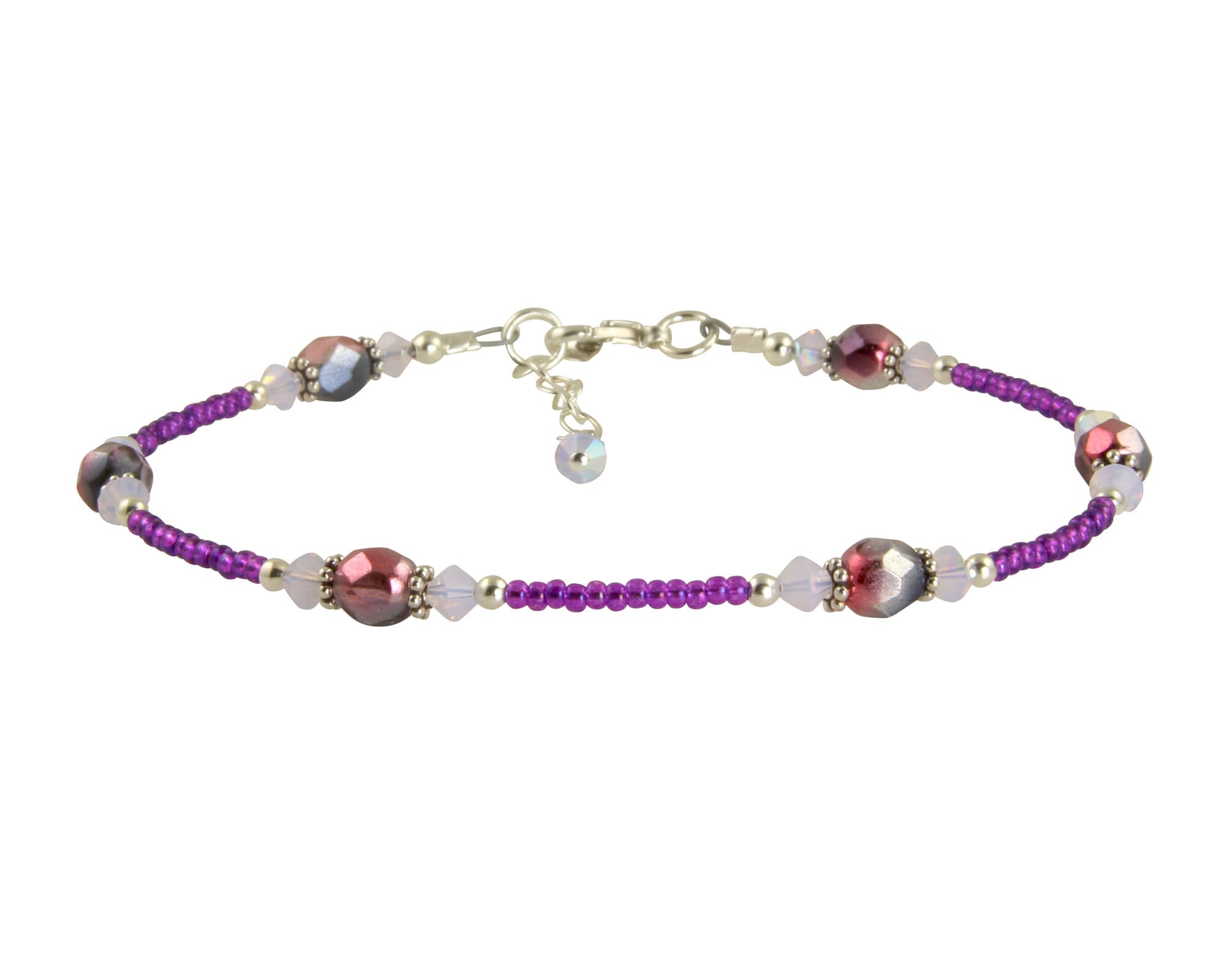 Violet Opal Starshine Crystal Anklet - Elegant Adjustable Ankle Bracelet for Women | Perfect for Beach, Boho Fashion & Summer Outfits