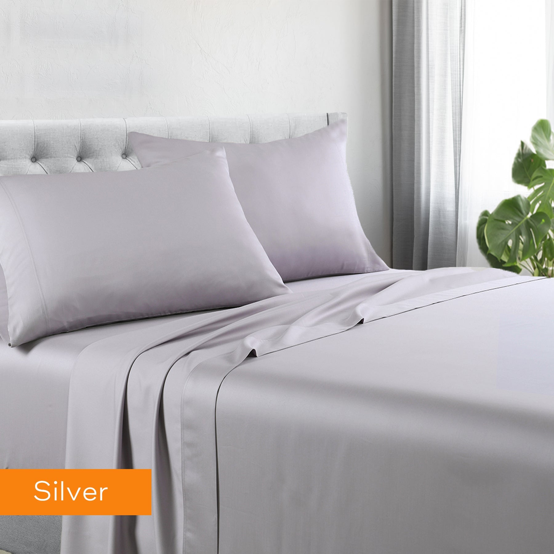 1200 Thread Count Hotel Quality Cotton Rich King Single Sheet Set - Silver | Ultra Soft Bedding for Luxury Comfort at Home