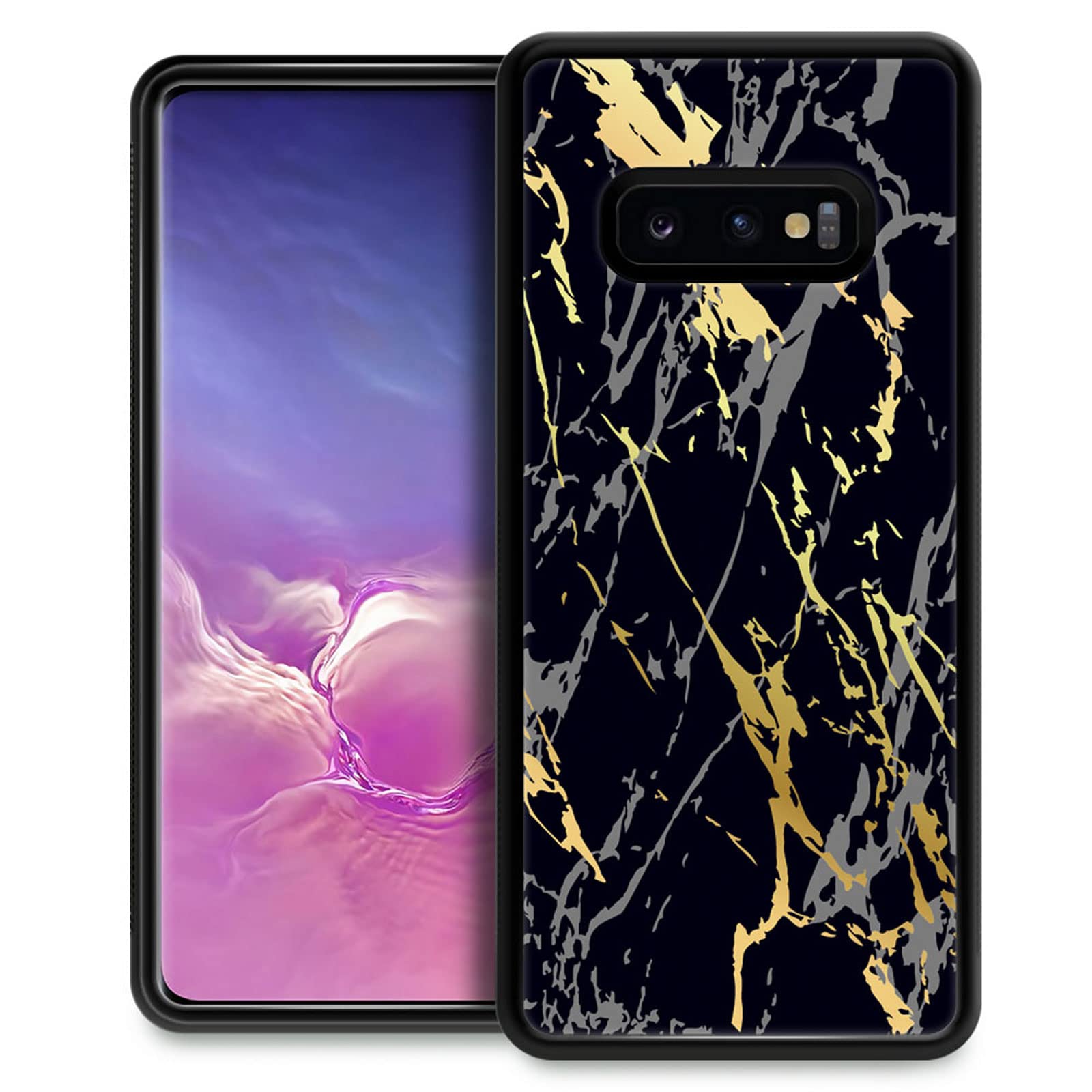 Samsung Galaxy S10 Lite Case - Black Marble Texture Protective Cover with Organic Acrylic Pattern | Compatible with 6.7 Inch Samsung Galaxy S10 Lite | Perfect Gift for Women & Girls | Everyday Use, Work & Travel Protection