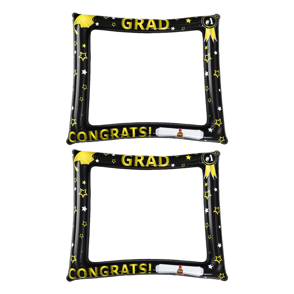 PRETYZOOM 2-Pack Inflatable Graduation Photo Frame - Selfie Booth Props for Graduation Parties, Birthday Celebrations & Festivals - Perfect for Graduation Ceremonies, School Events & Birthday Party Decorations